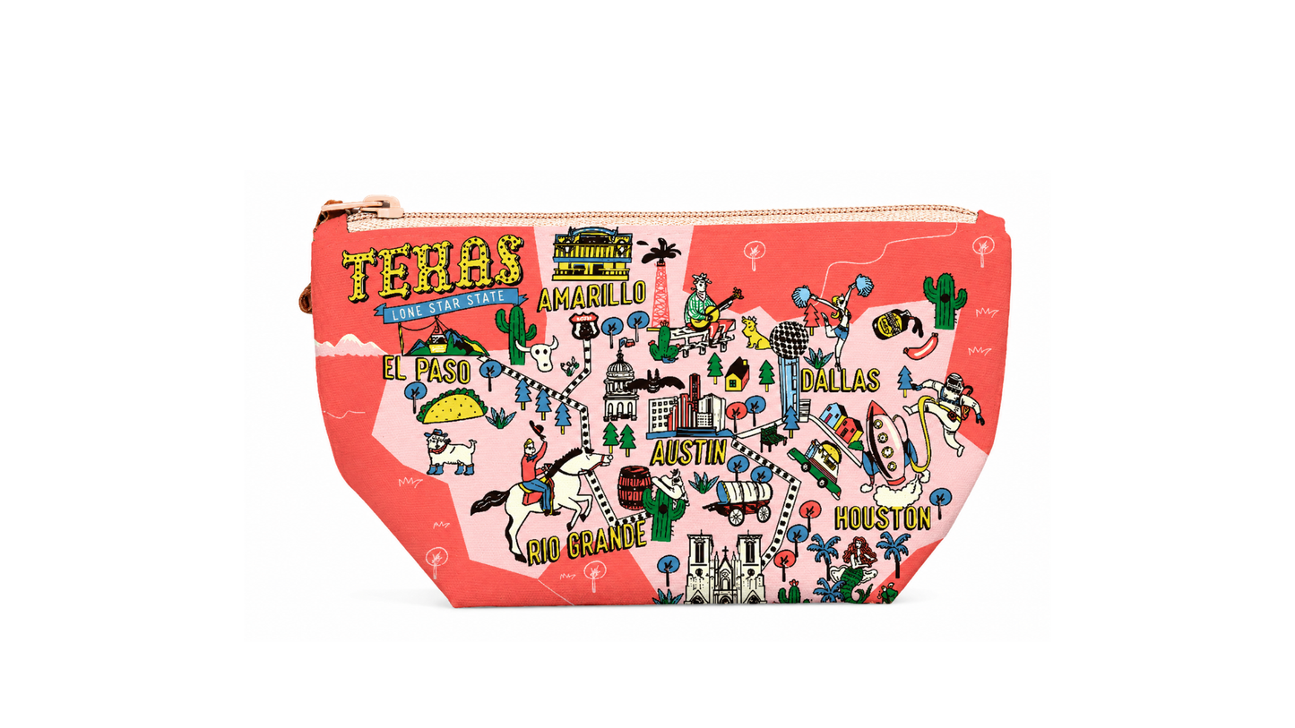 Texas State Map Medium Pouch