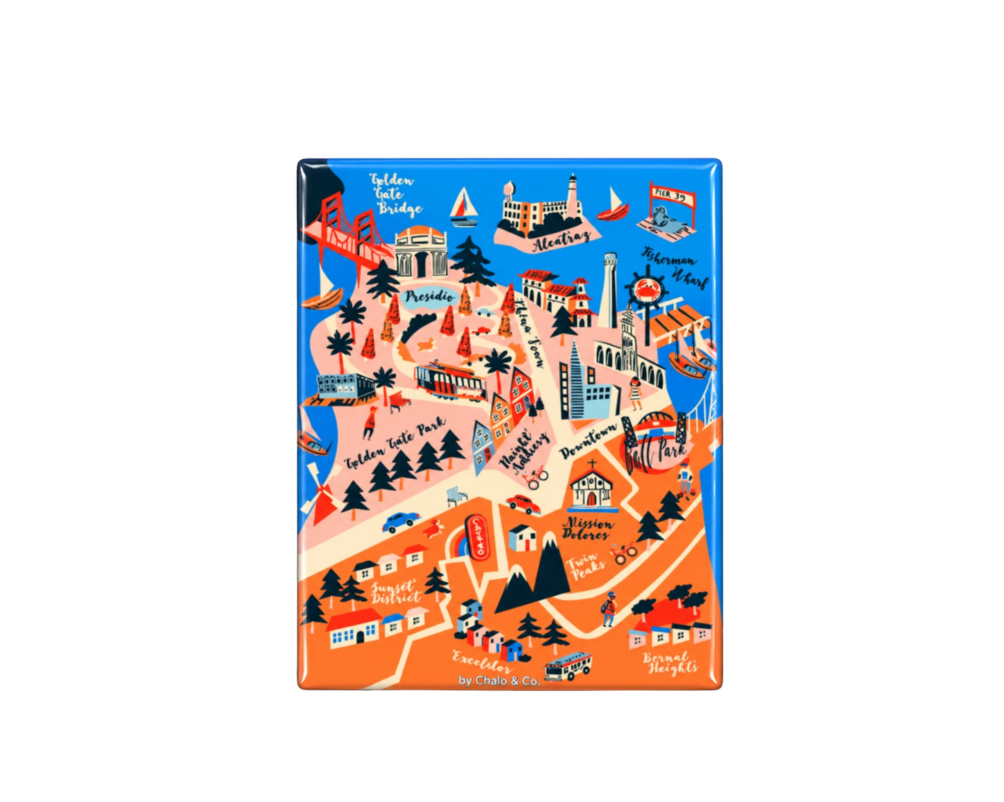 San Francisco Map Magnet