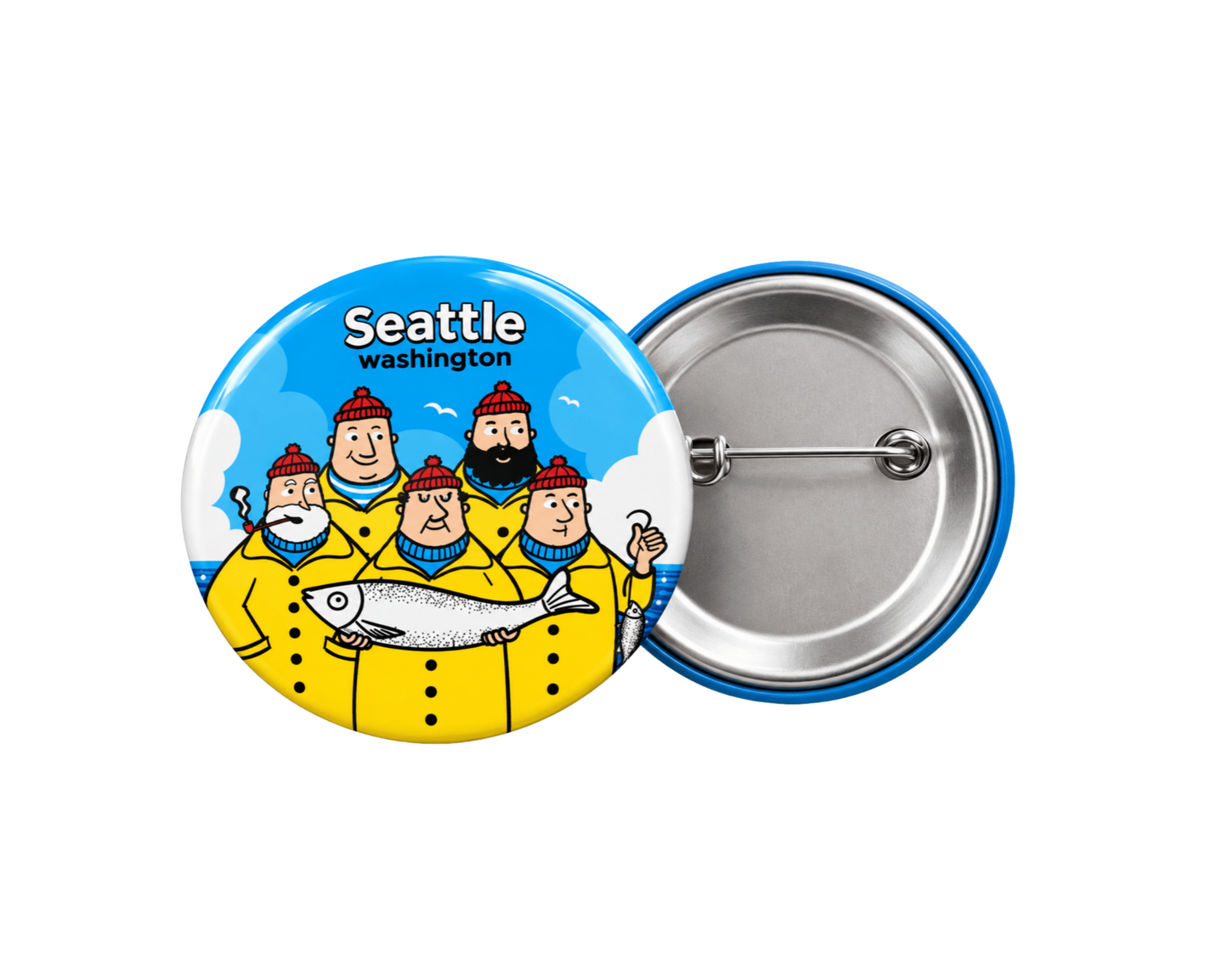 Seattle Fishermen Button Badge
