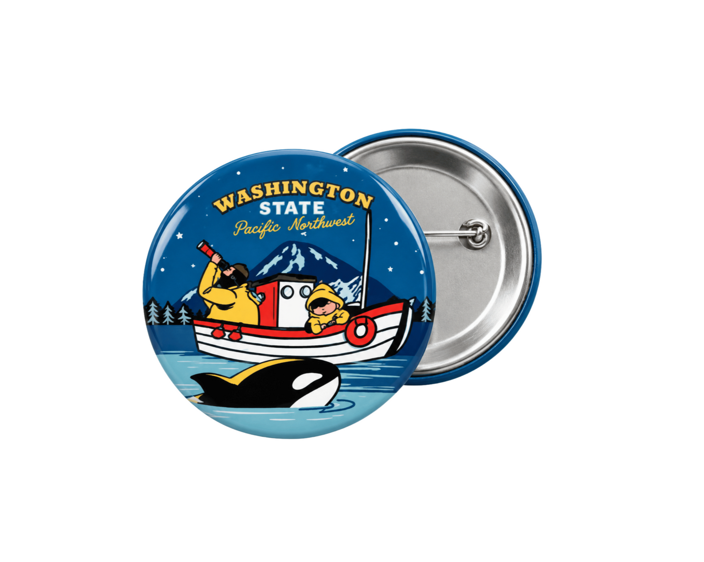 PNW Night Fishermen Button Badge