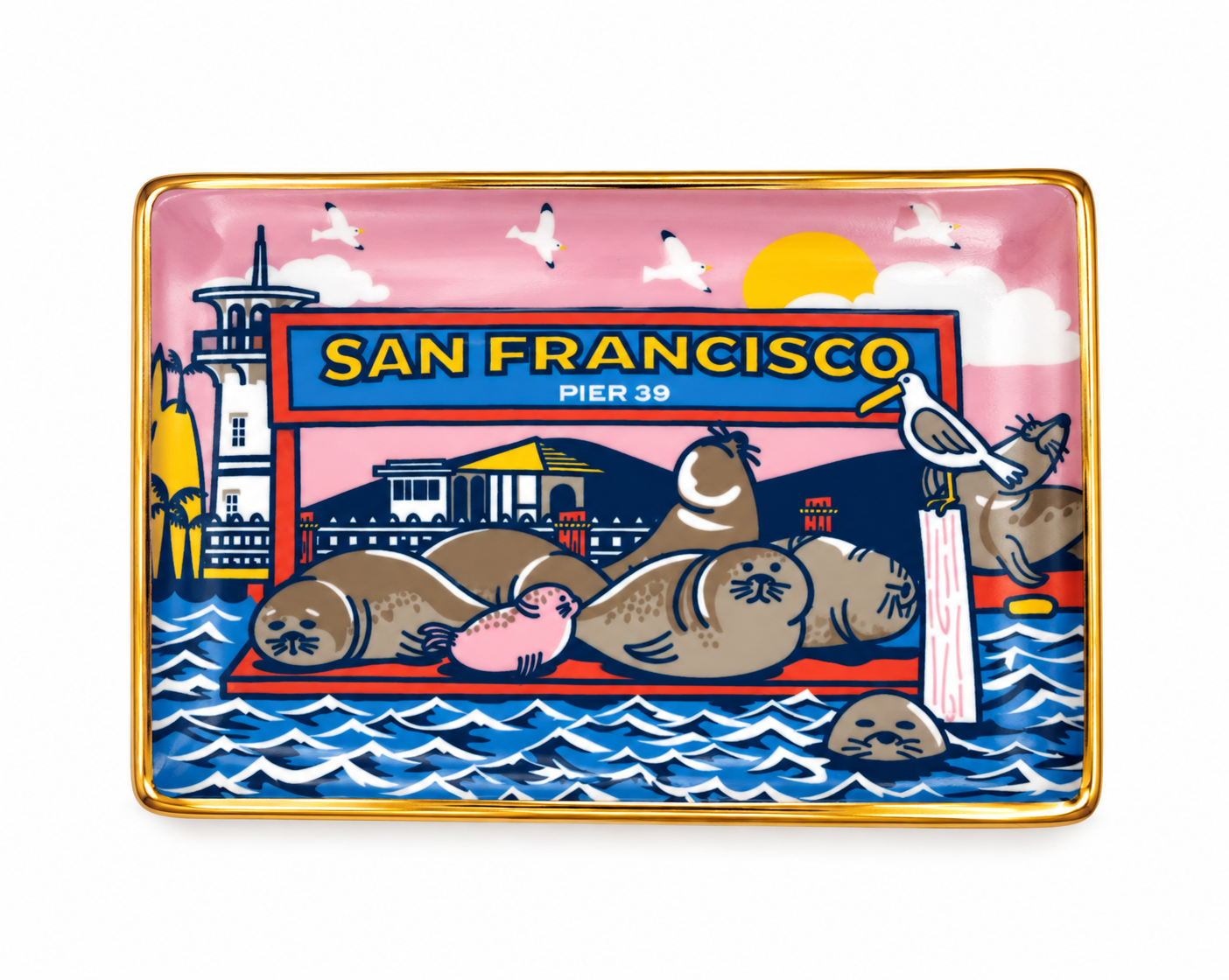 SF Pier 39 Seals Porcelain Tray
