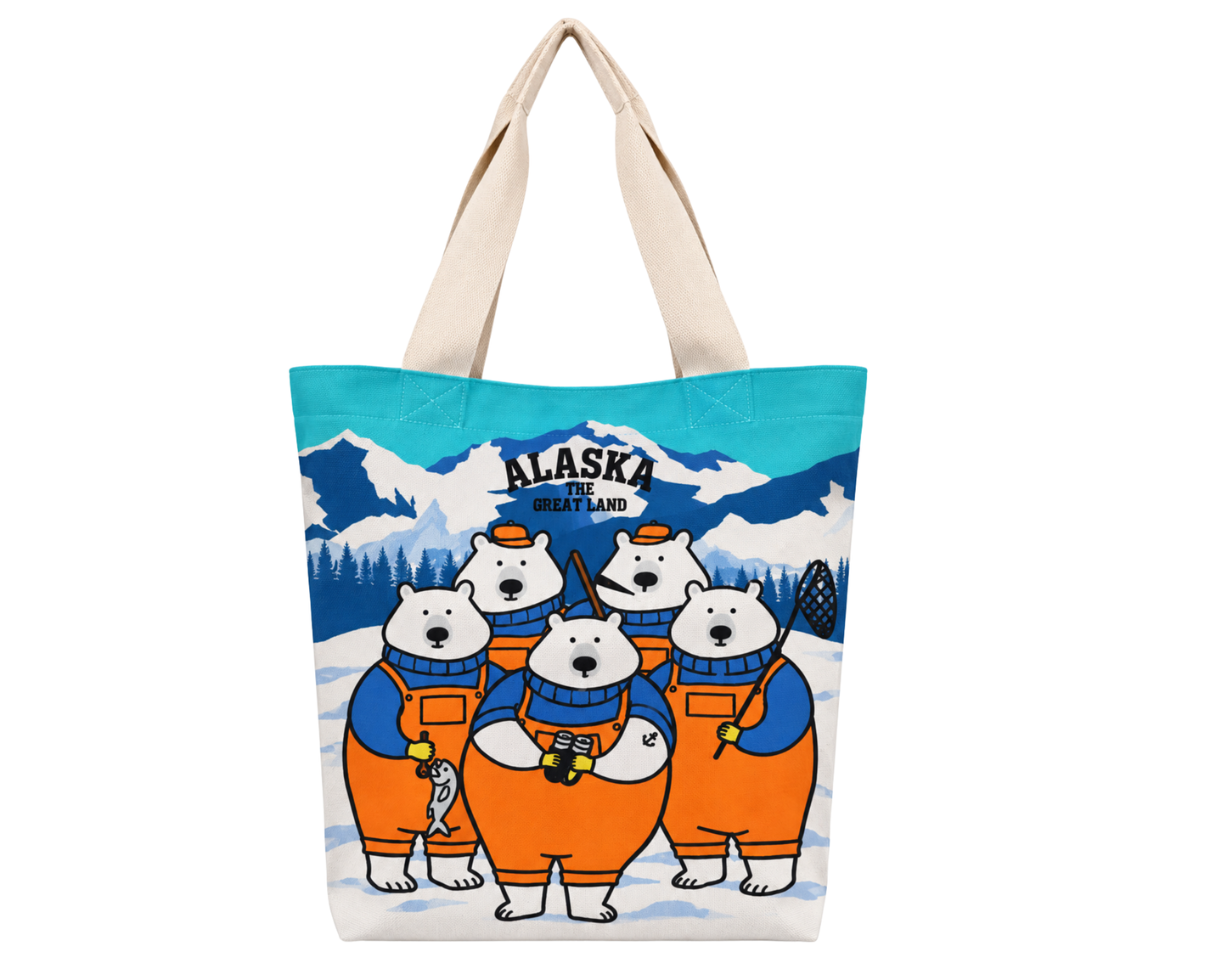 Alaska Polar Bear Fishermen City Tote