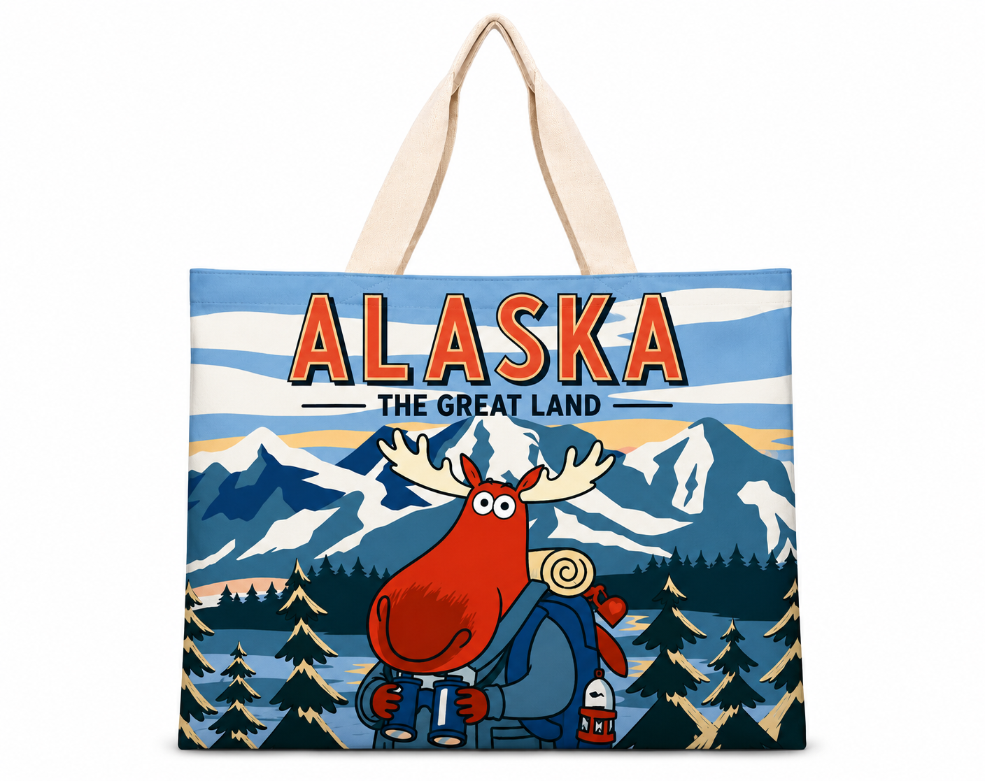 Alaska Denali Moose Travel Tote Bag