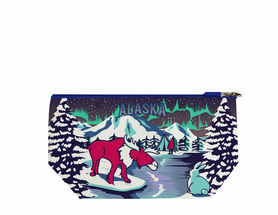 Alaska Moose Northern Lights Medium Pouch