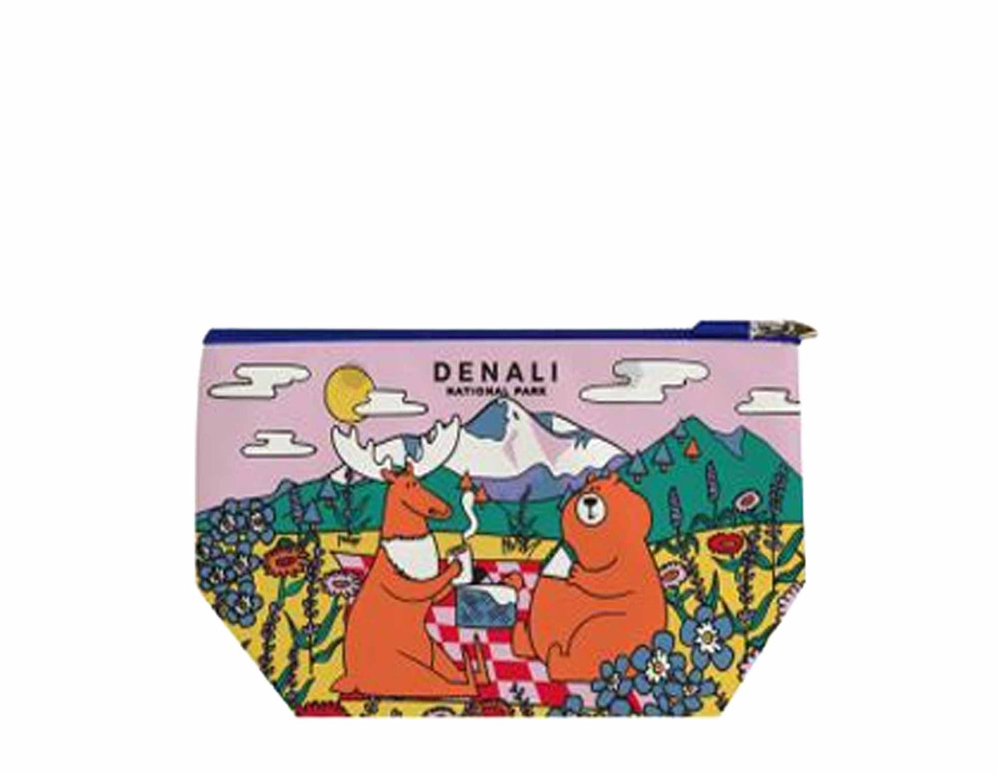 Alaska Bear and Moose Picnic Medium Pouch