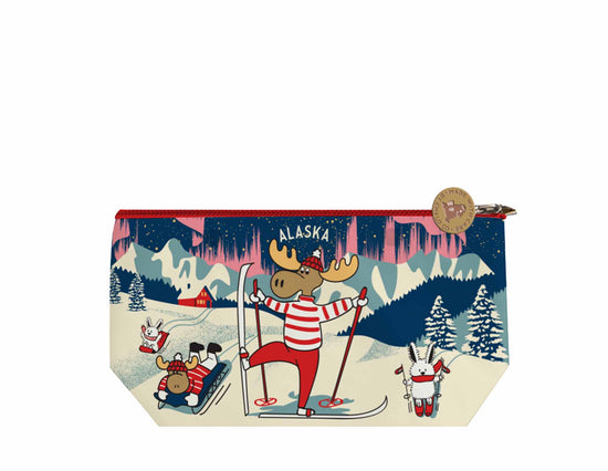 Alaska Skiing Moose Medium Pouch