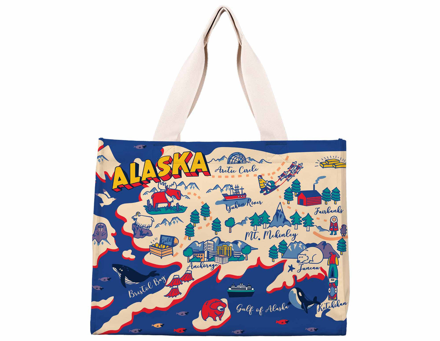 Alaska Map Travel Tote