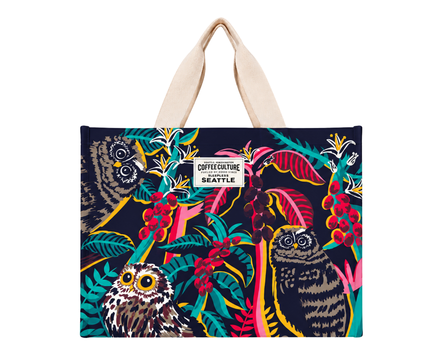 Seattle Coffee Culture Night Lifestyle Travel Tote