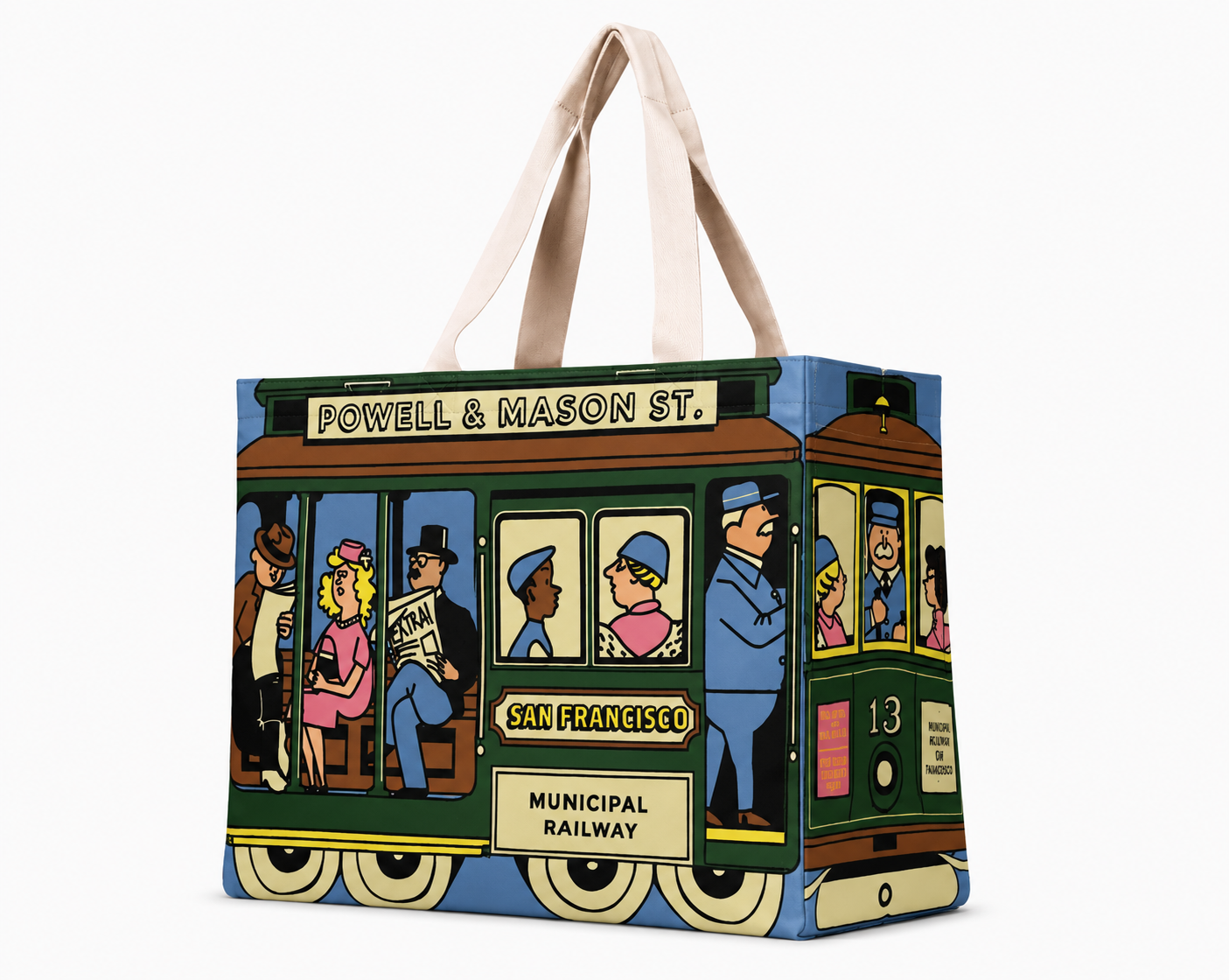 SF Cable Car Travel Tote