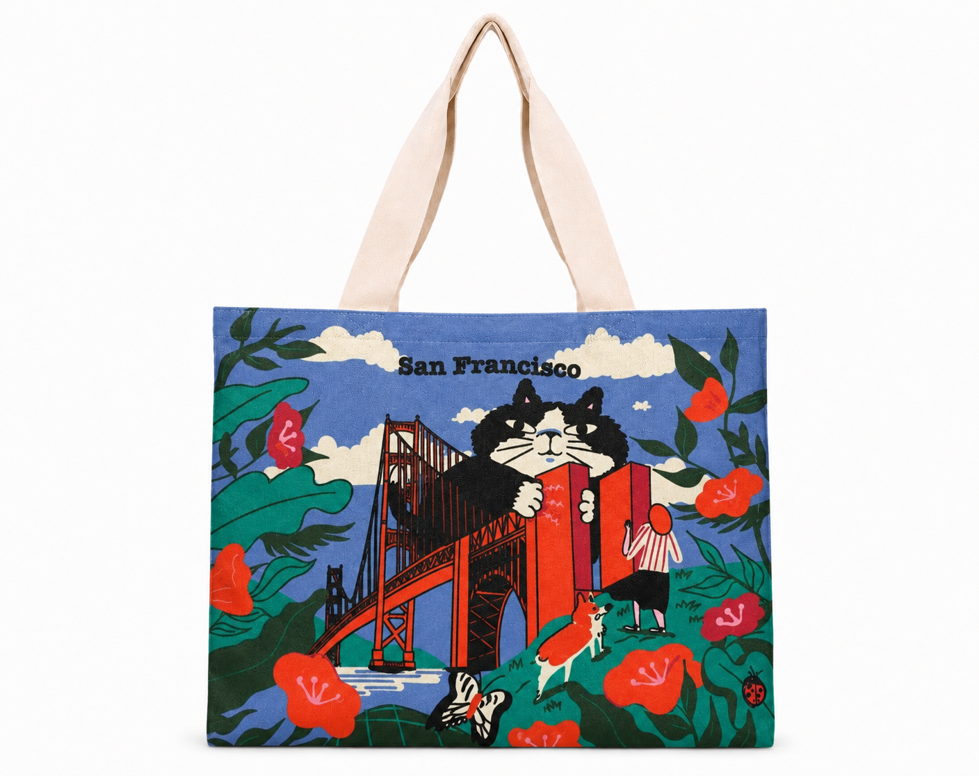 SF Cat Golden Gate Bridge Travel Tote