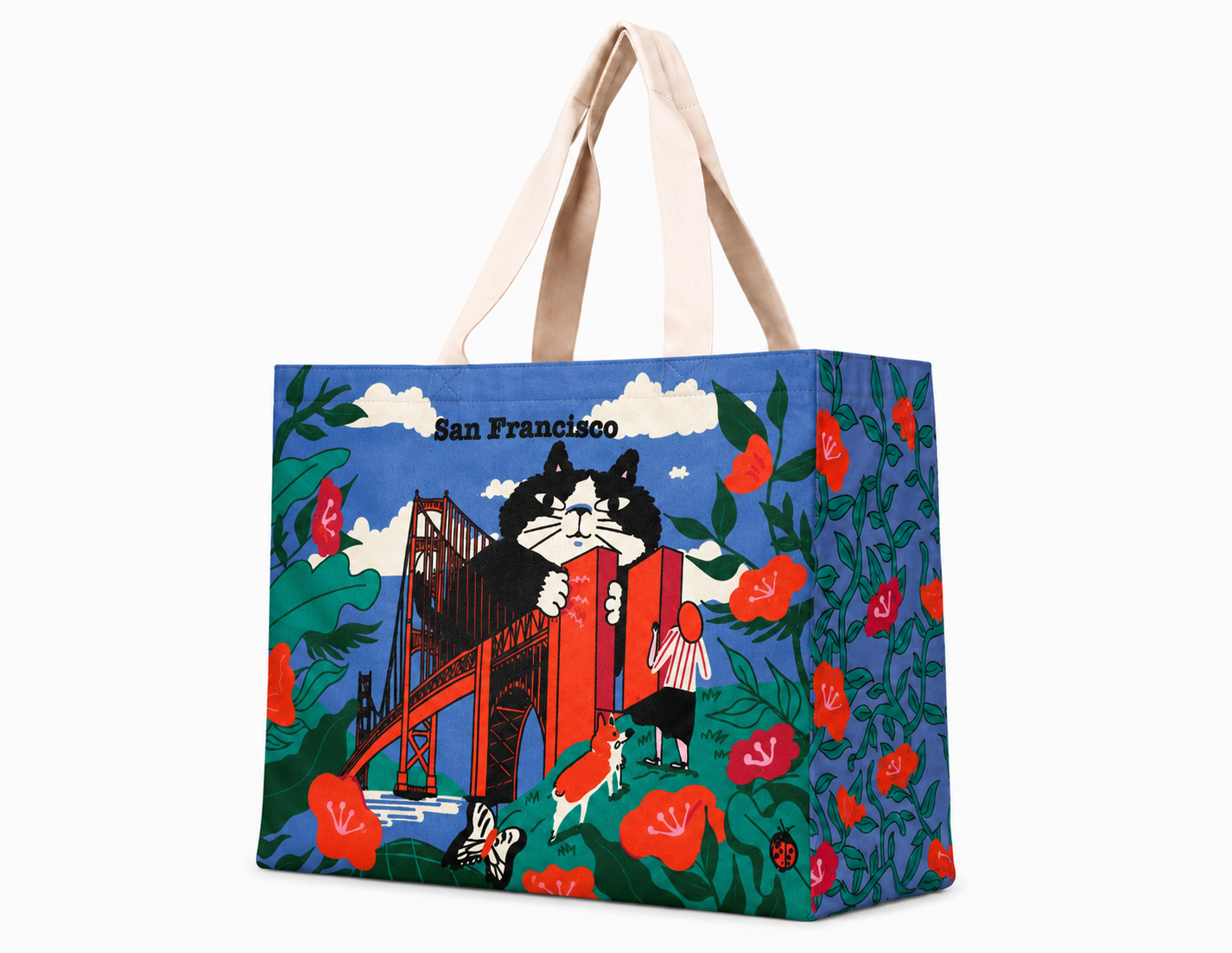 SF Cat Golden Gate Bridge Travel Tote