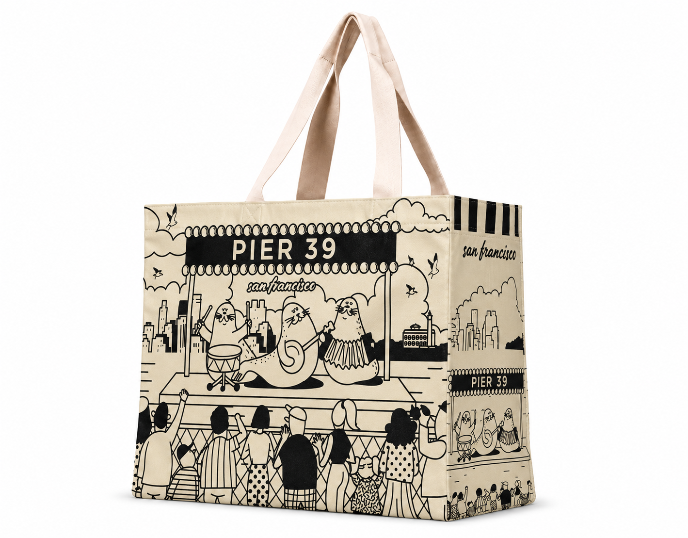 SF Pier 39 Seal Trio Travel Tote Bag