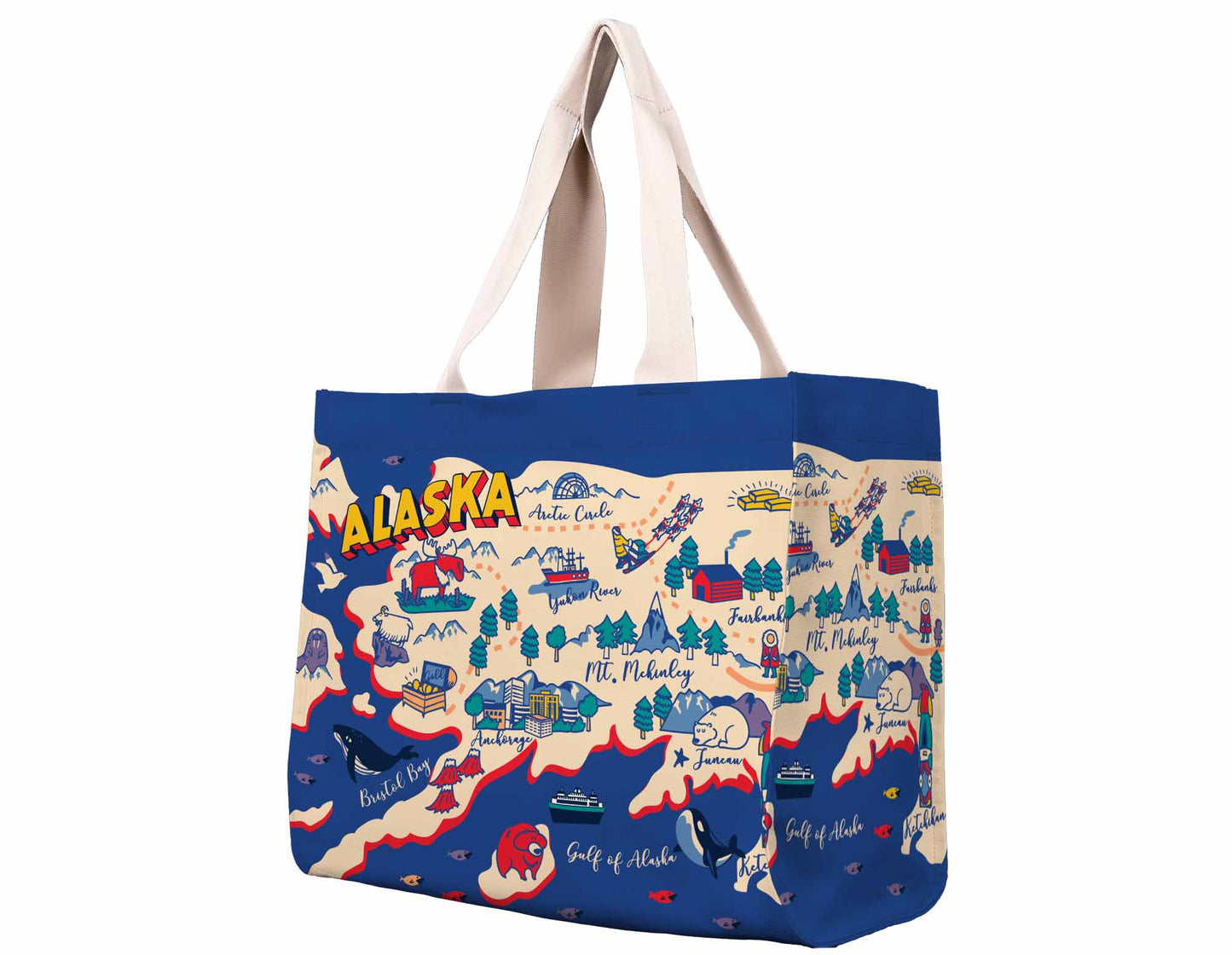 Alaska Map Travel Tote