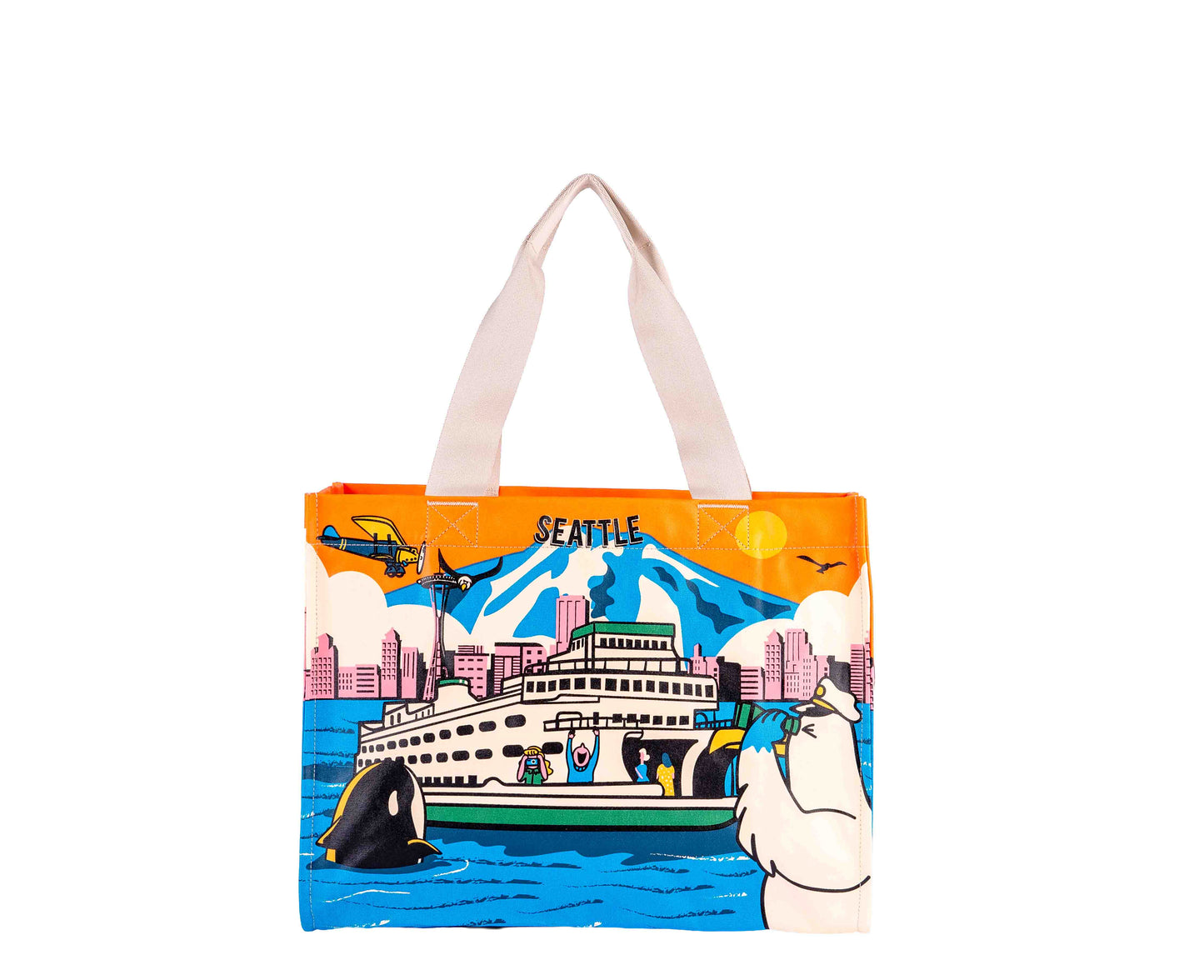 Seattle Ferry Skyline Travel Tote Bag