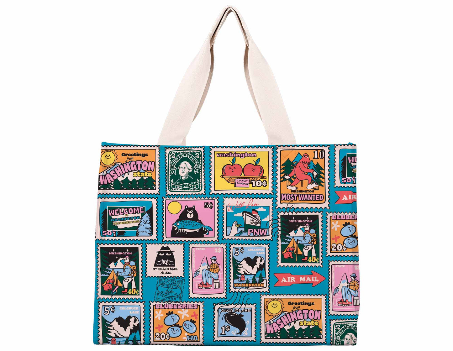 Washington Stamp Travel Tote Bag