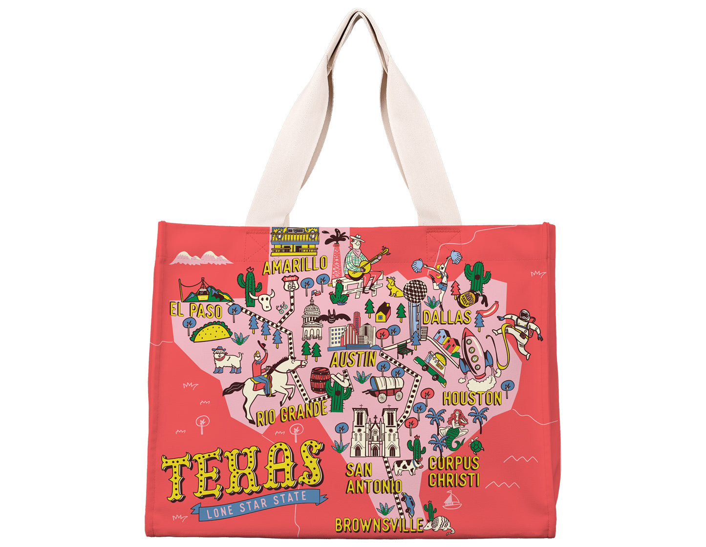 Texas State Map Travel Tote Bag