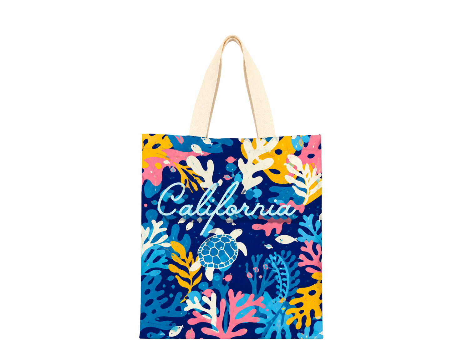 California Typo Marine Life Shopping Bag