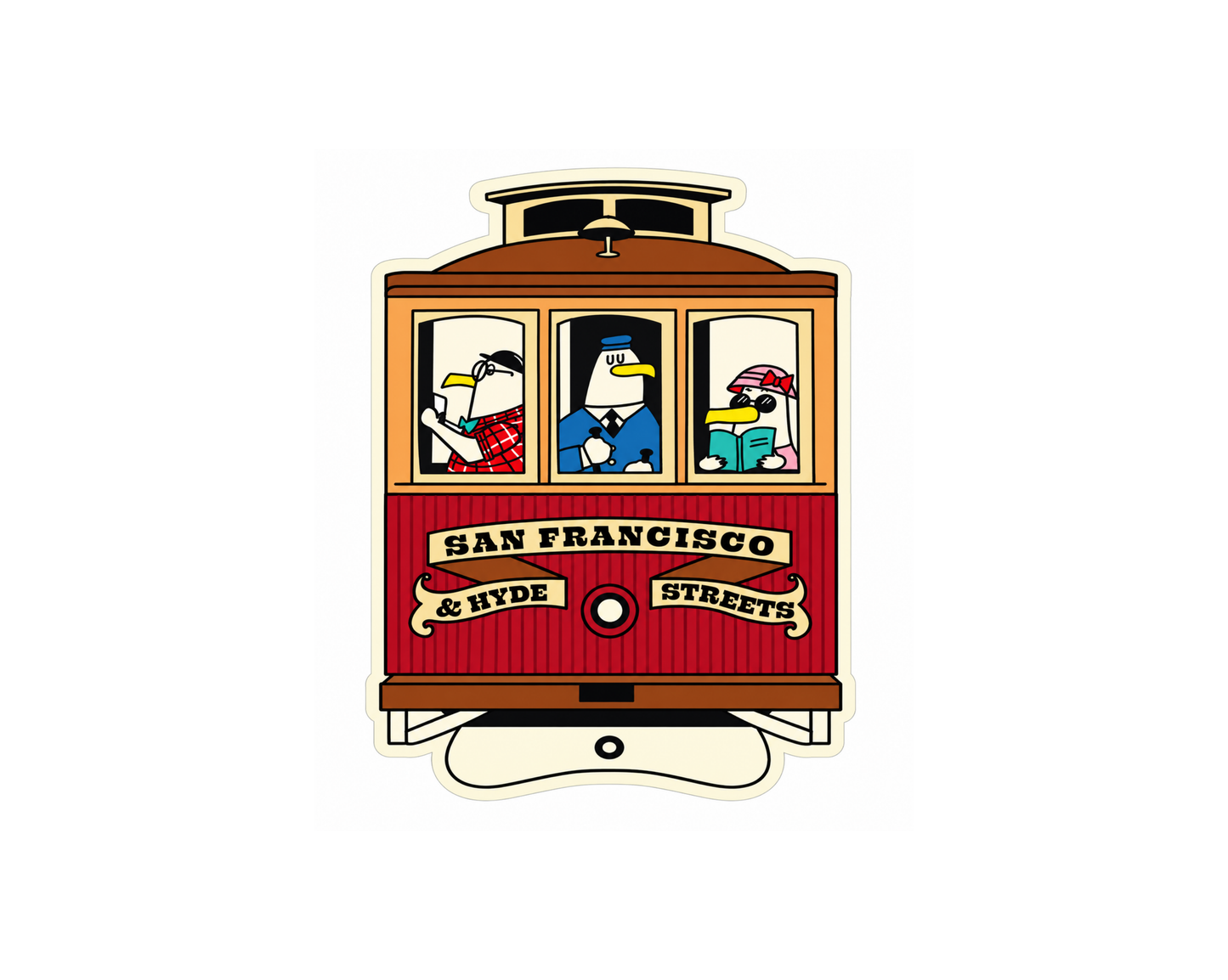 SF Cable Car Front View Sticker