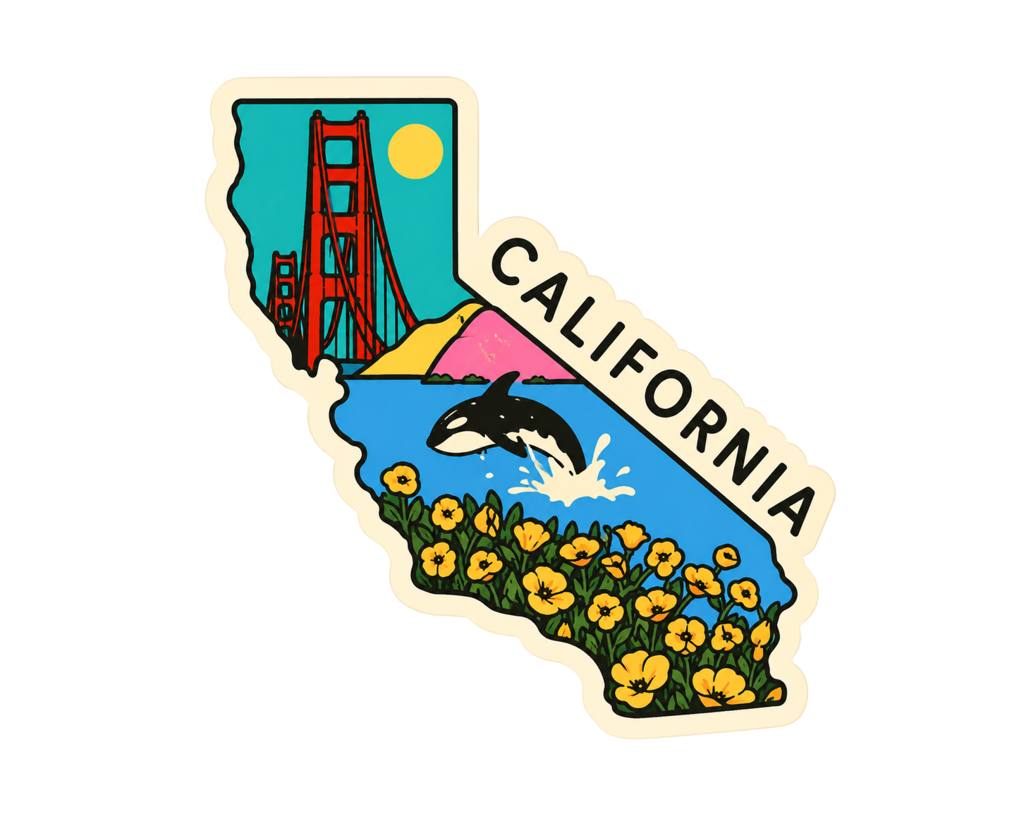 California State Map Sticker