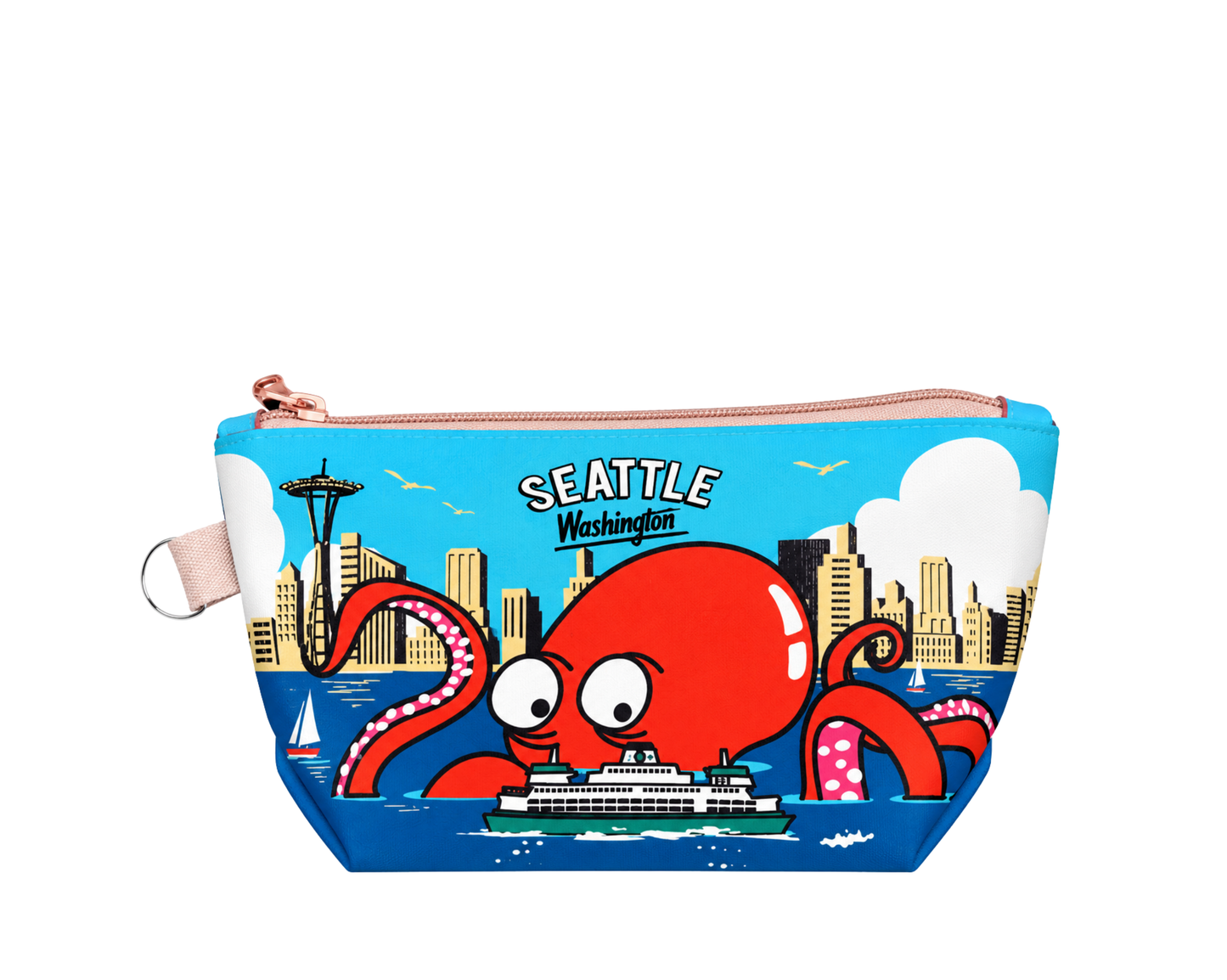 Seattle Octopus Skyline Mini Pouch