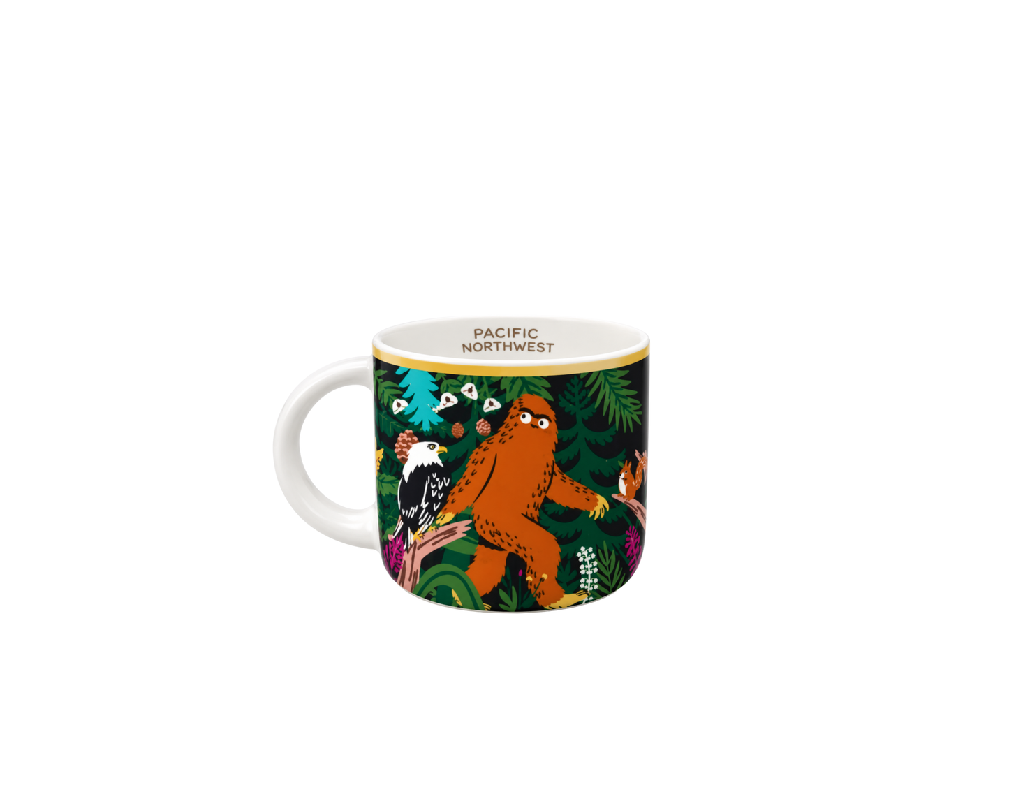 Seattle Bigfoot Forest Porcelain Mug
