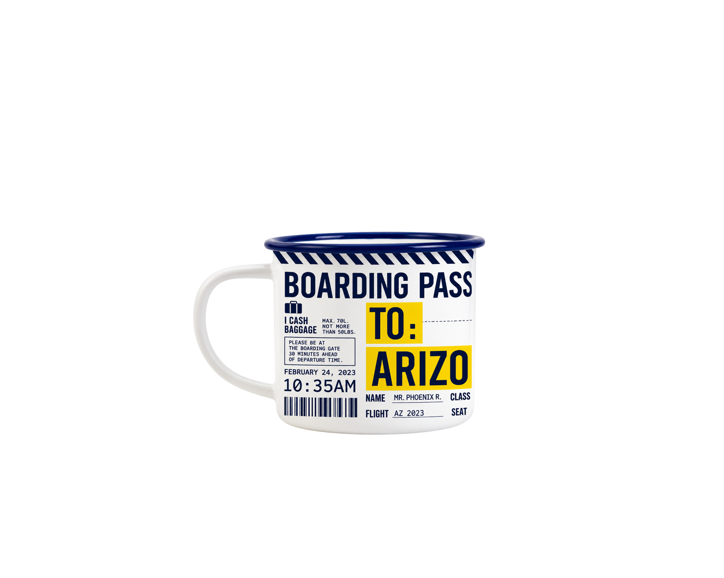 Arizona Boarding Pass Enamel Mug