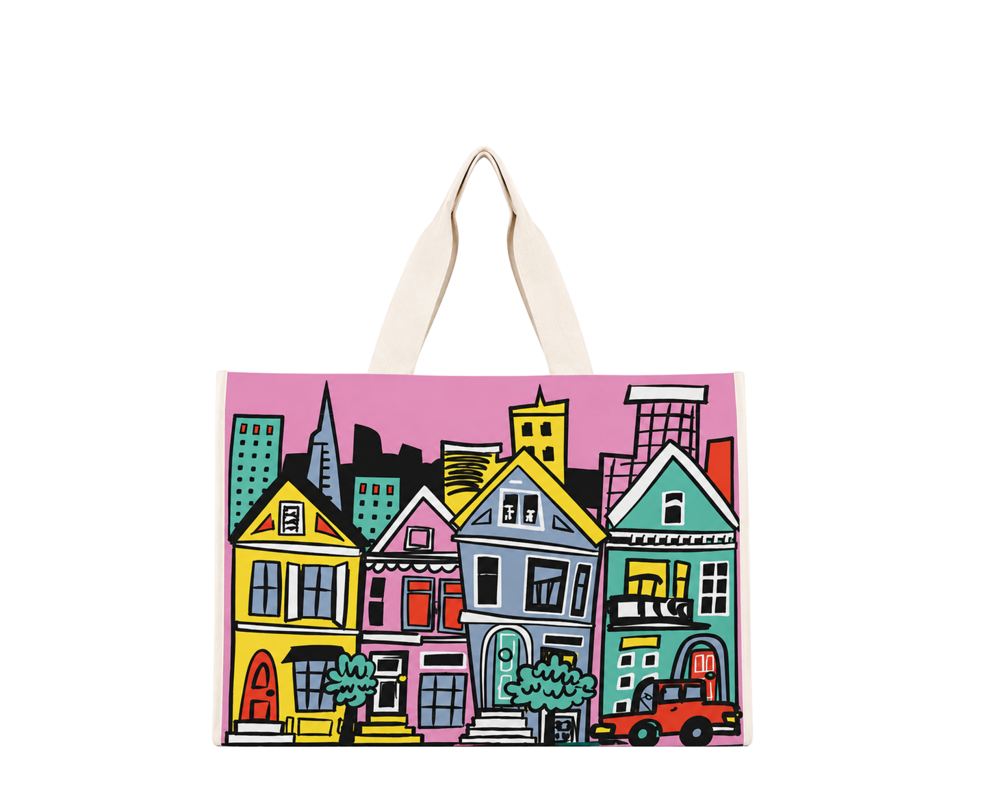 SF Painted Ladies Travel Tote Bag