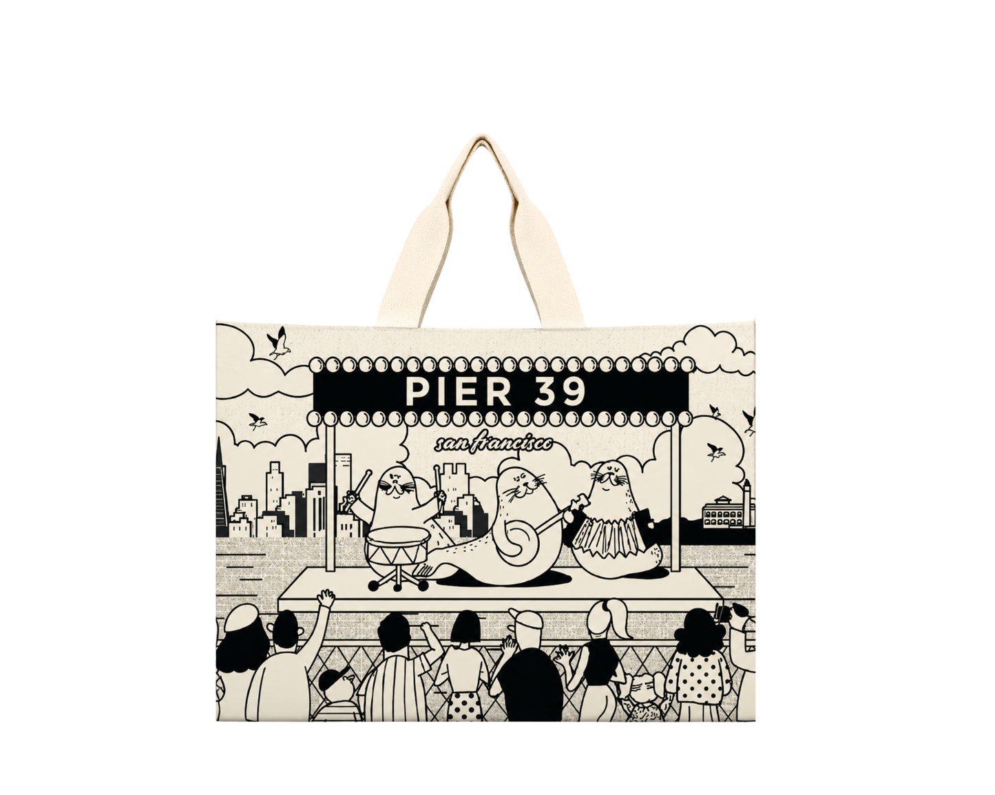 SF Pier 39 Seal Trio Travel Tote Bag