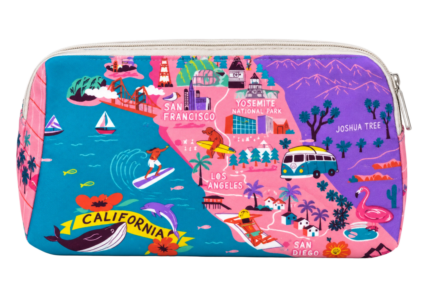 California Map Makeup Pouch