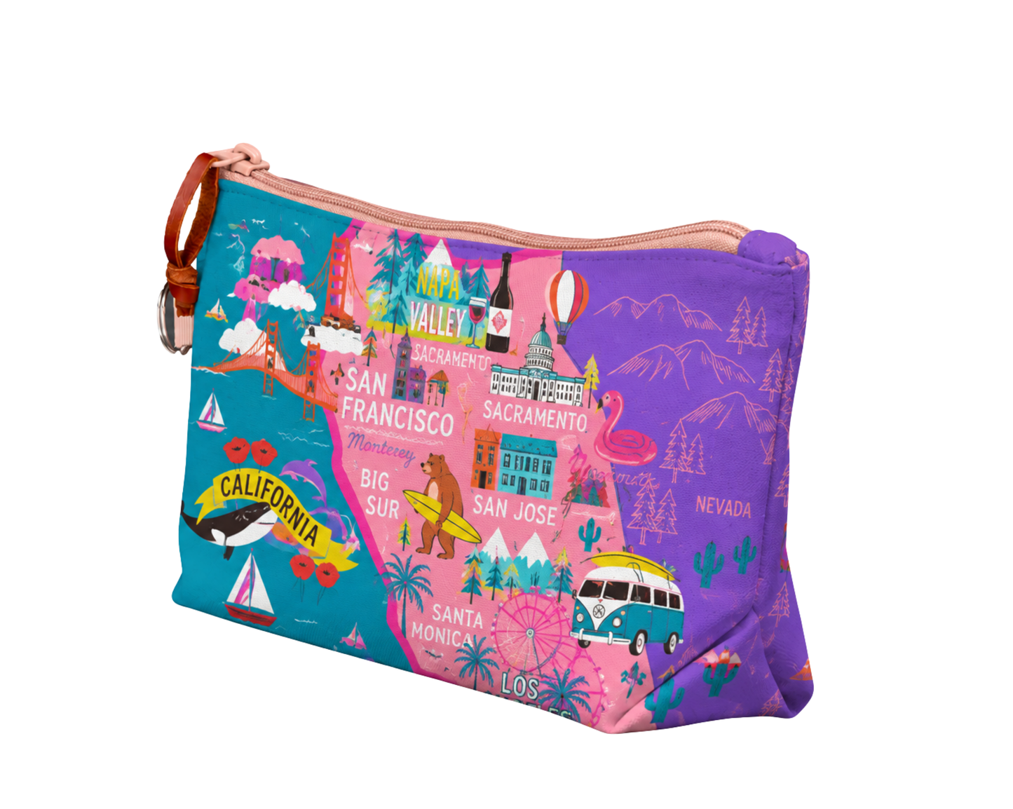 California Map Medium Pouch