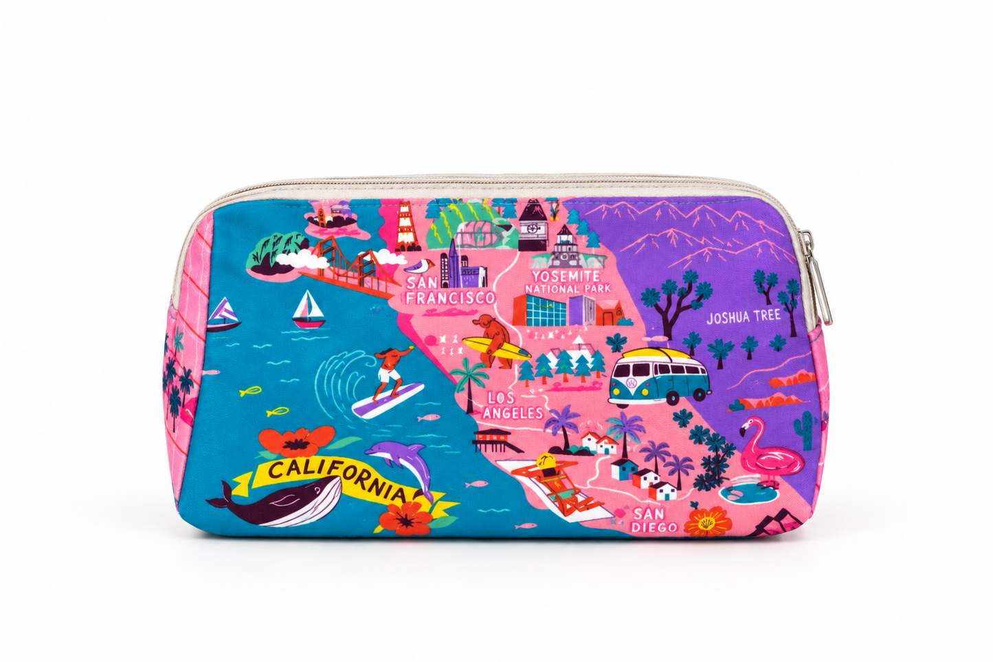 California Map Makeup Pouch
