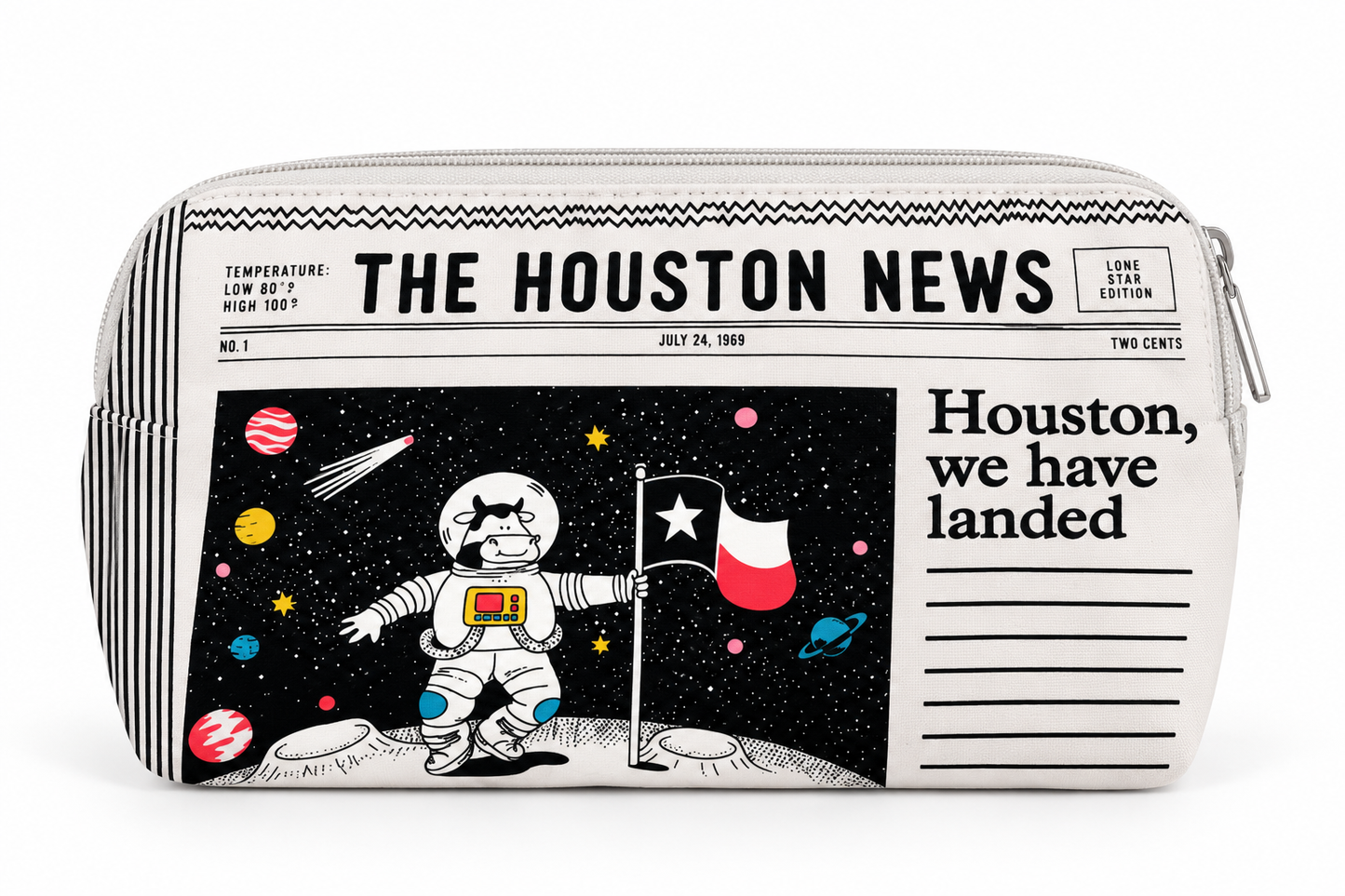 Houston Texas Newspaper Makeup Pouch