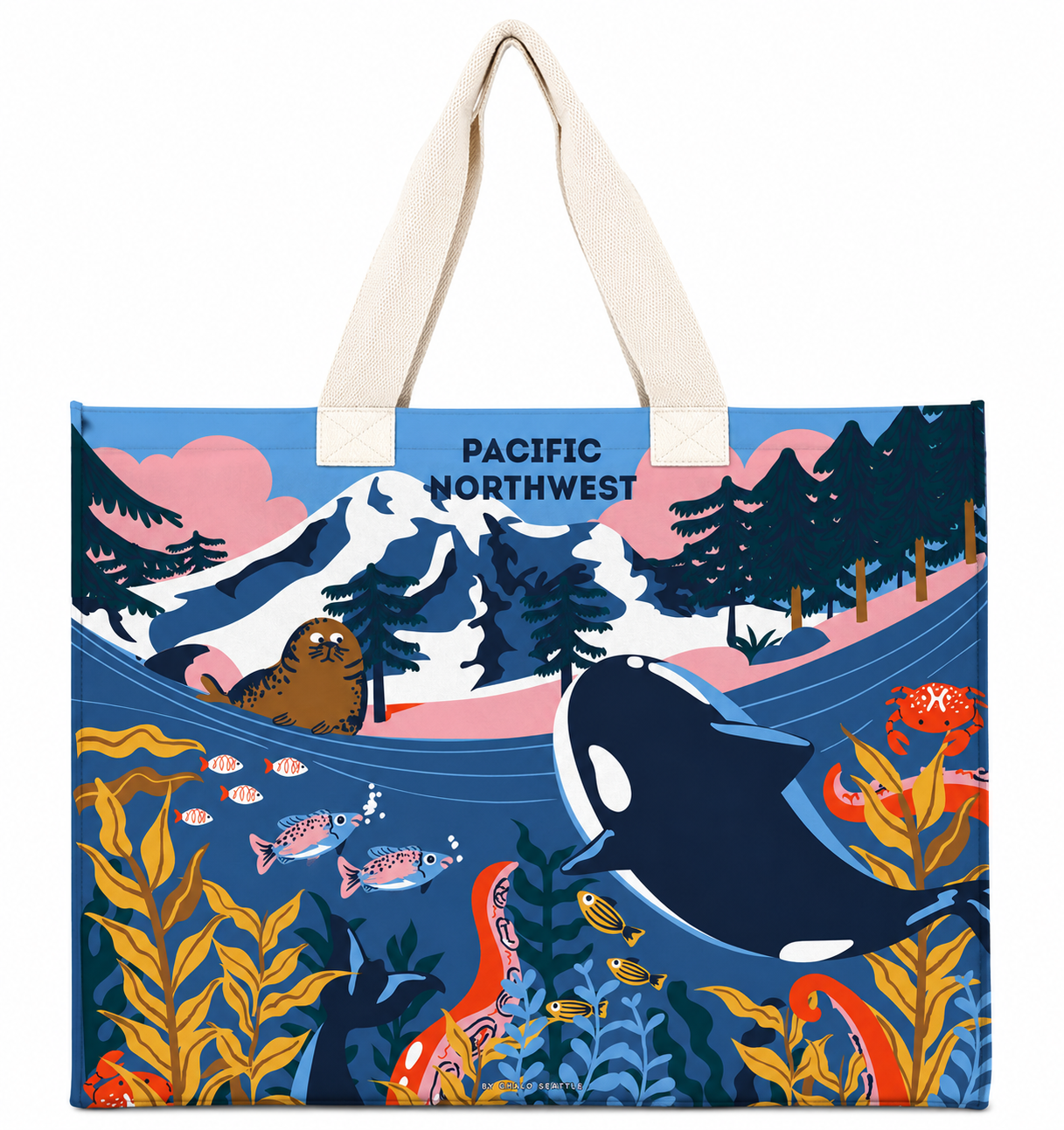 PNW Underwater Ocra (LS) Medium Travel Tote