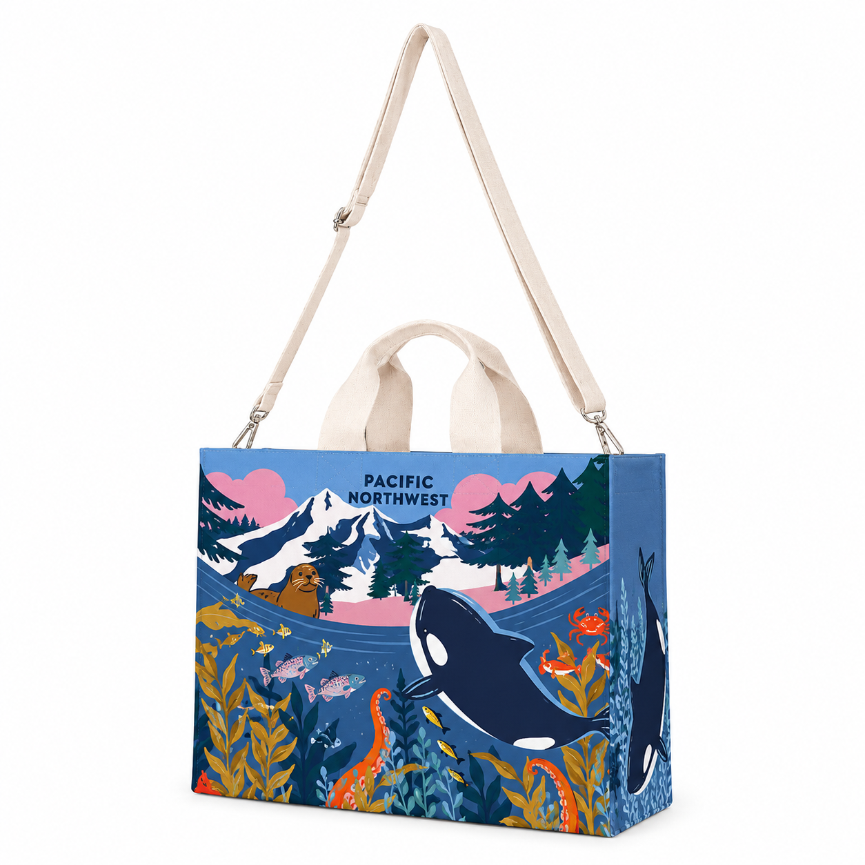 PNW Underwater Ocra (LS) Medium Travel Tote