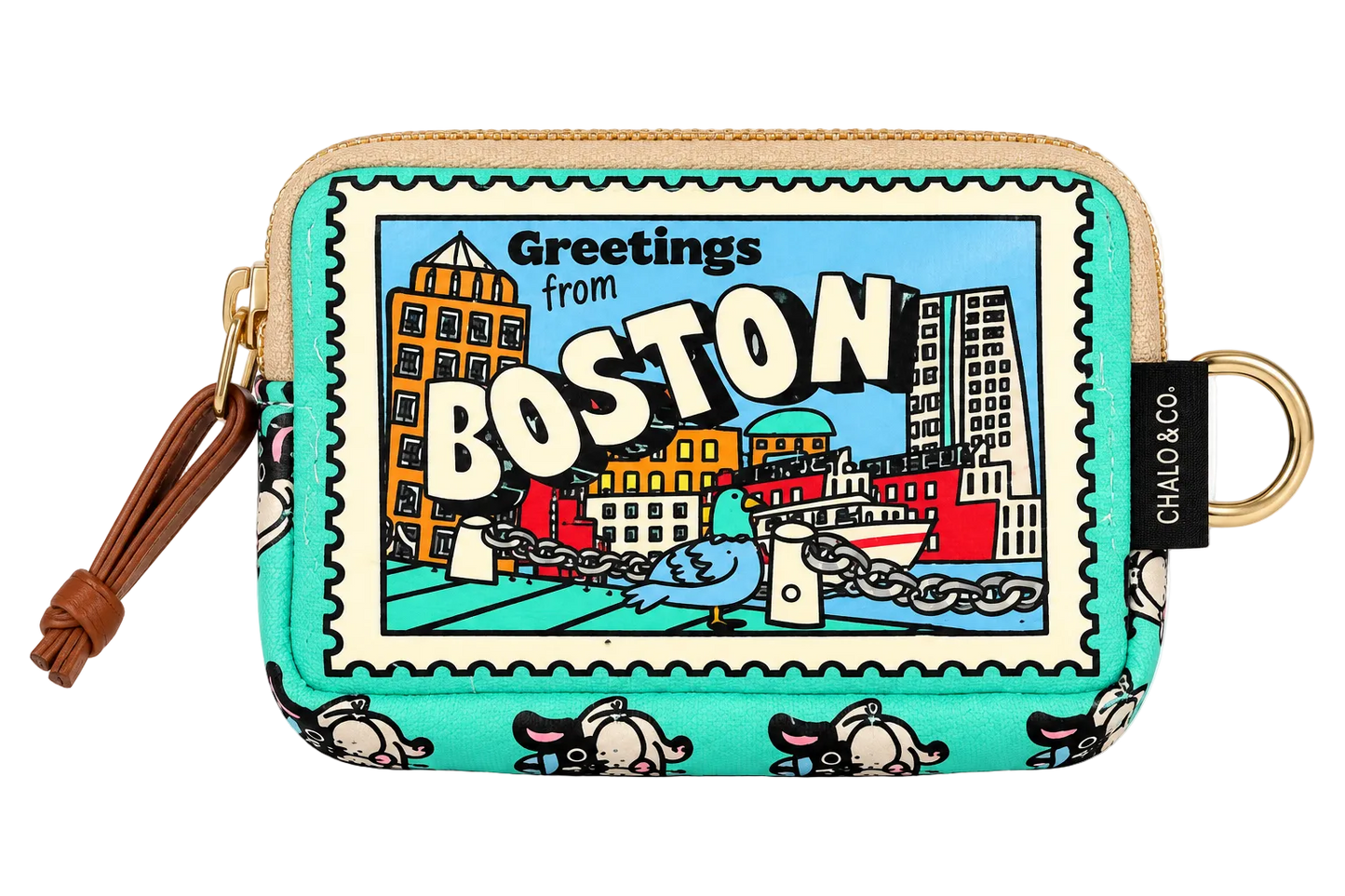 Chicago Boston Stamp Coin Purse