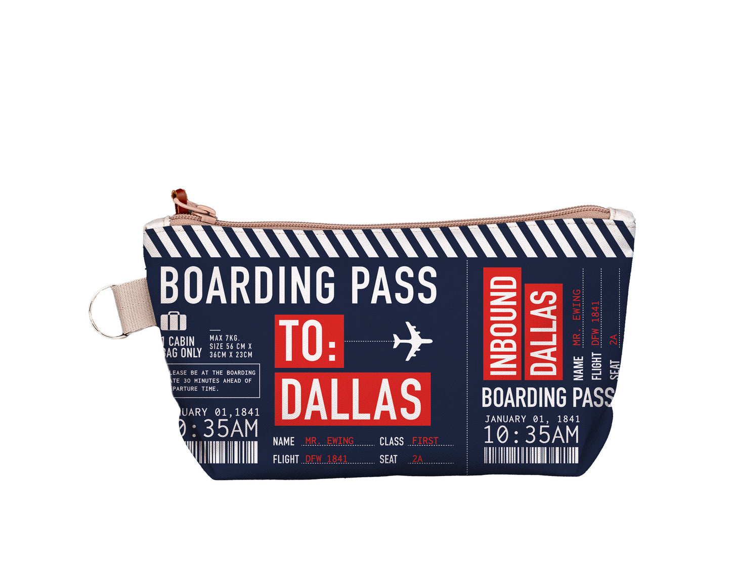 Dallas Boarding Pass Medium Pouch