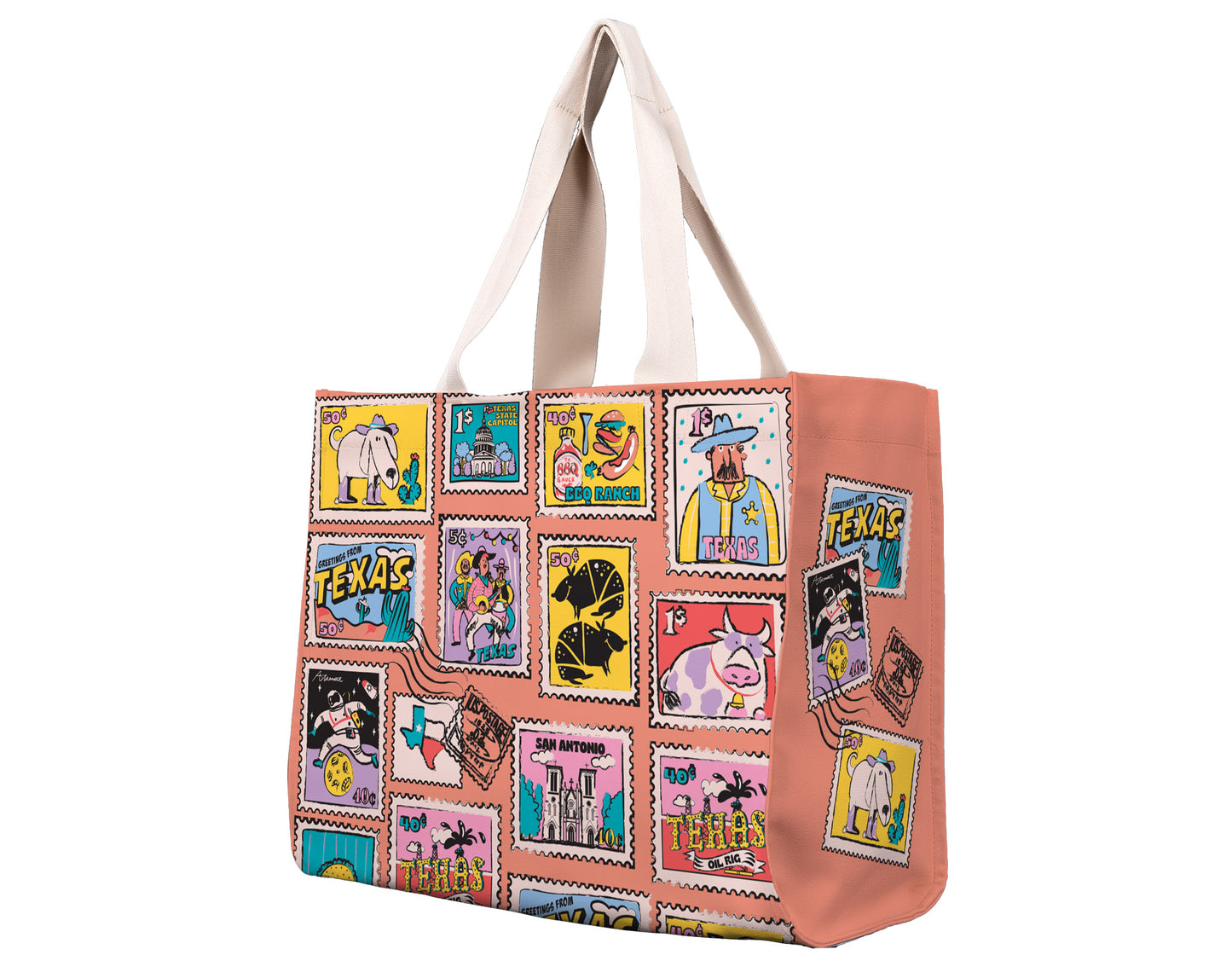 Texas Stamp Travel Tote Bag