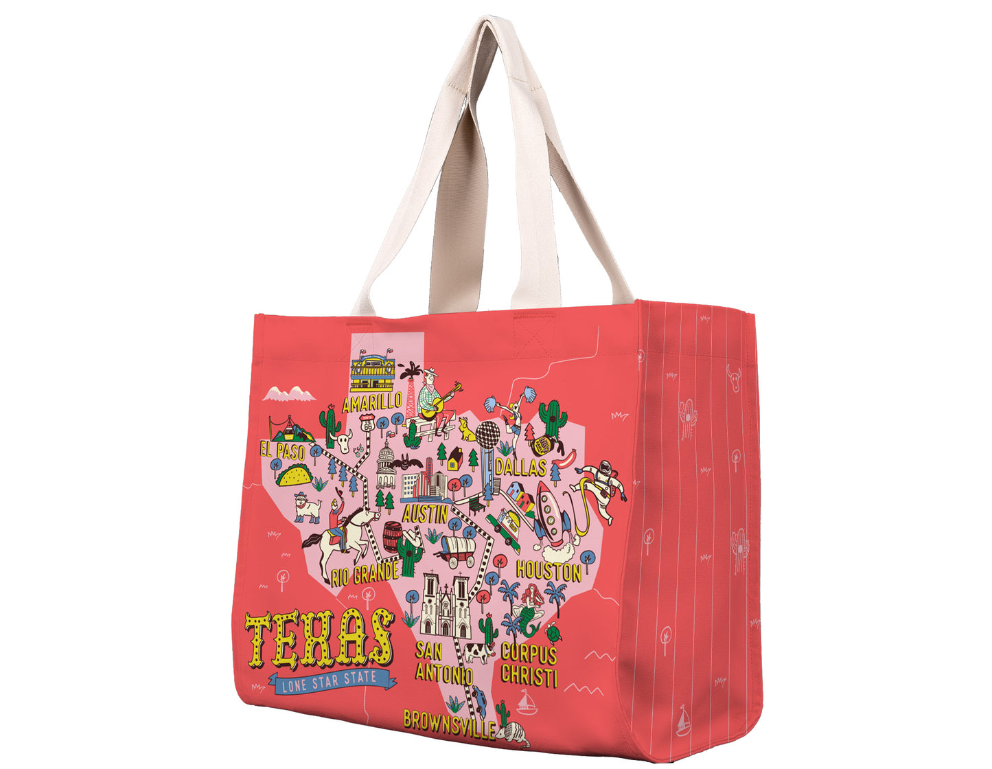 Texas State Map Travel Tote Bag