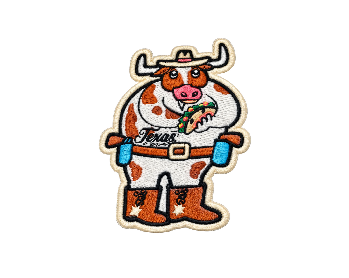 Texas Cow Boy Iron On Patch