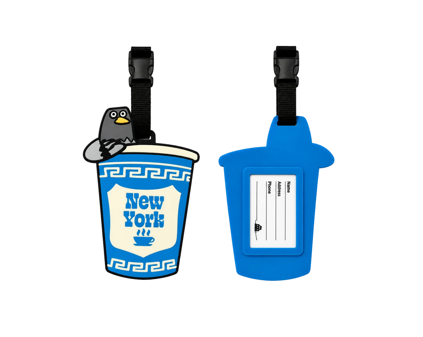 New York Pigeon in a Cup Luggage Tag
