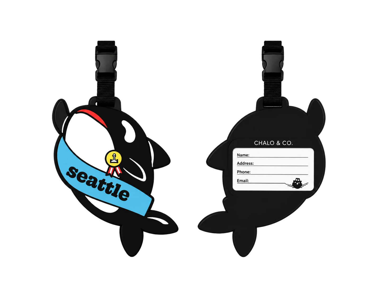 Seattle Orca Luggage Tags