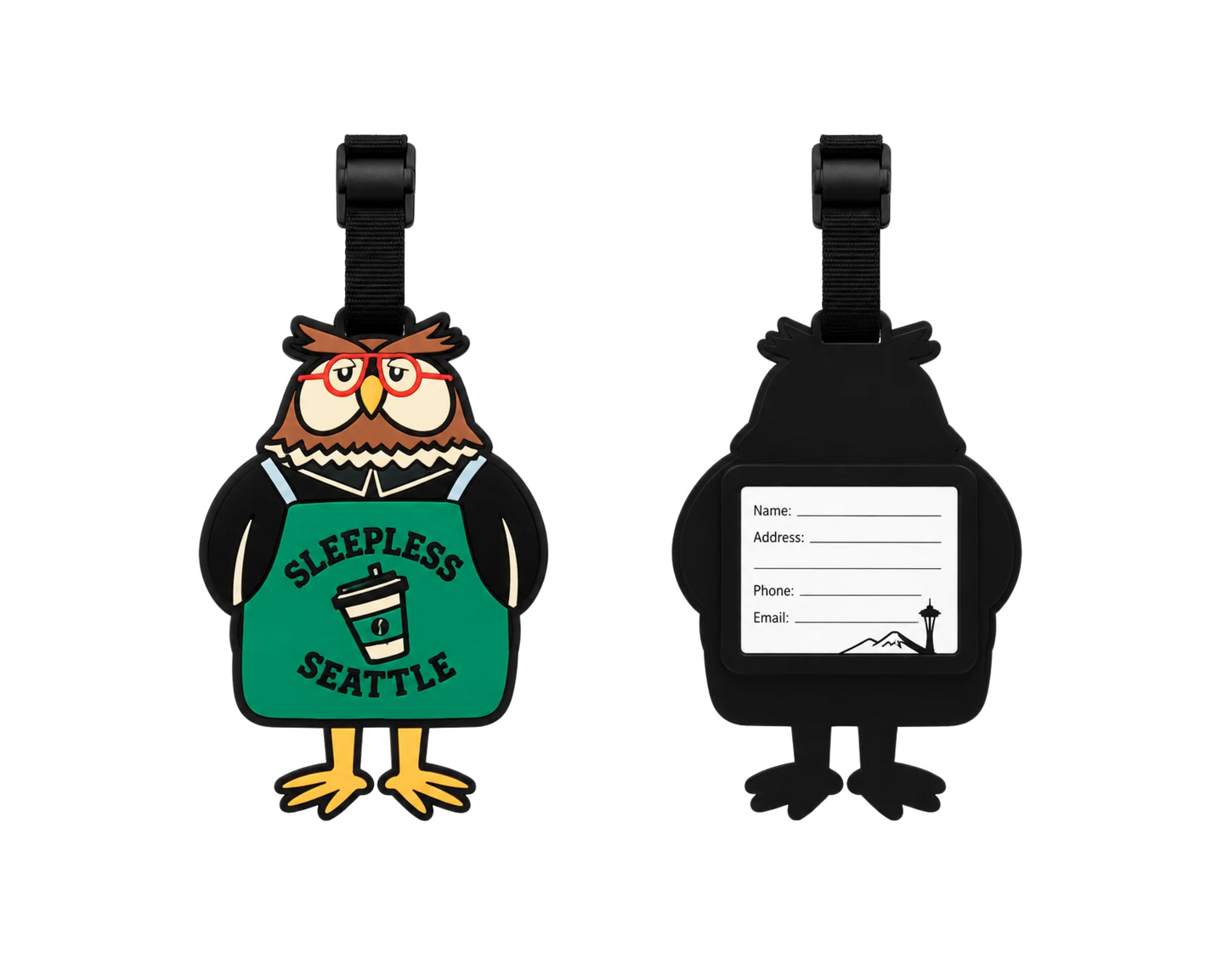 Seattle Owl Baristas Luggage Tag