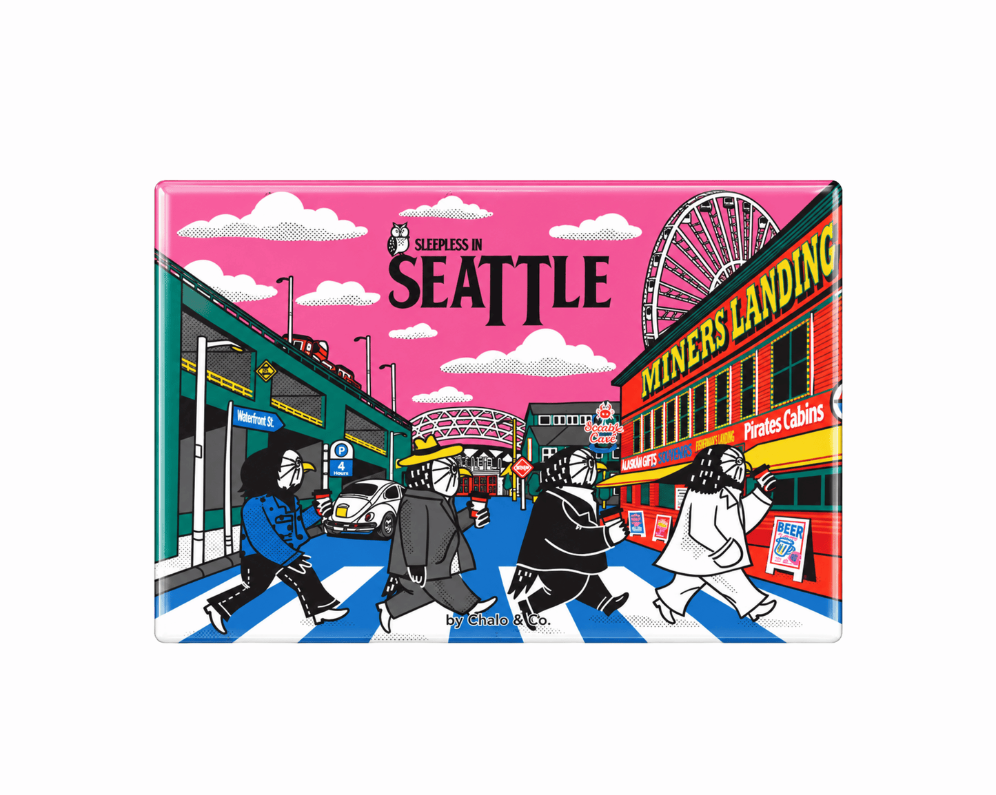 Sleepless in Seattle Waterfront Owls Magnet