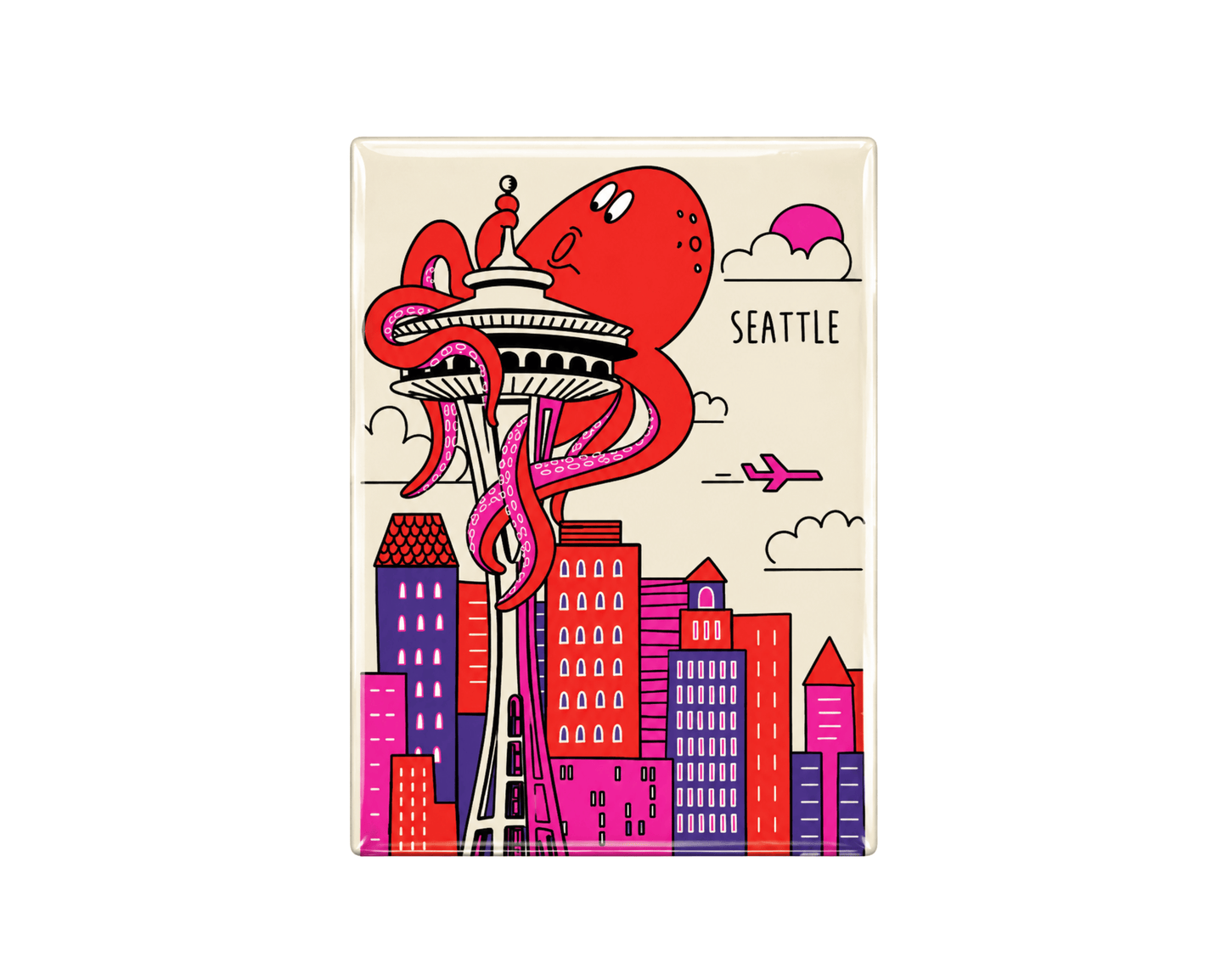 Seattle Space Needle Octopus Magnet