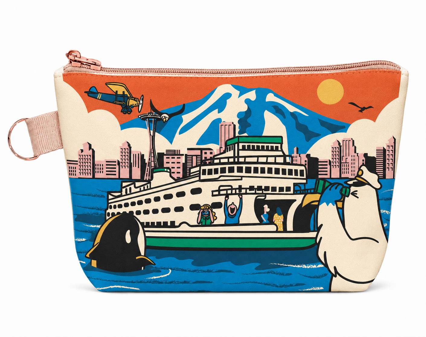 Seattle Ferry Skyline Medium Pouch
