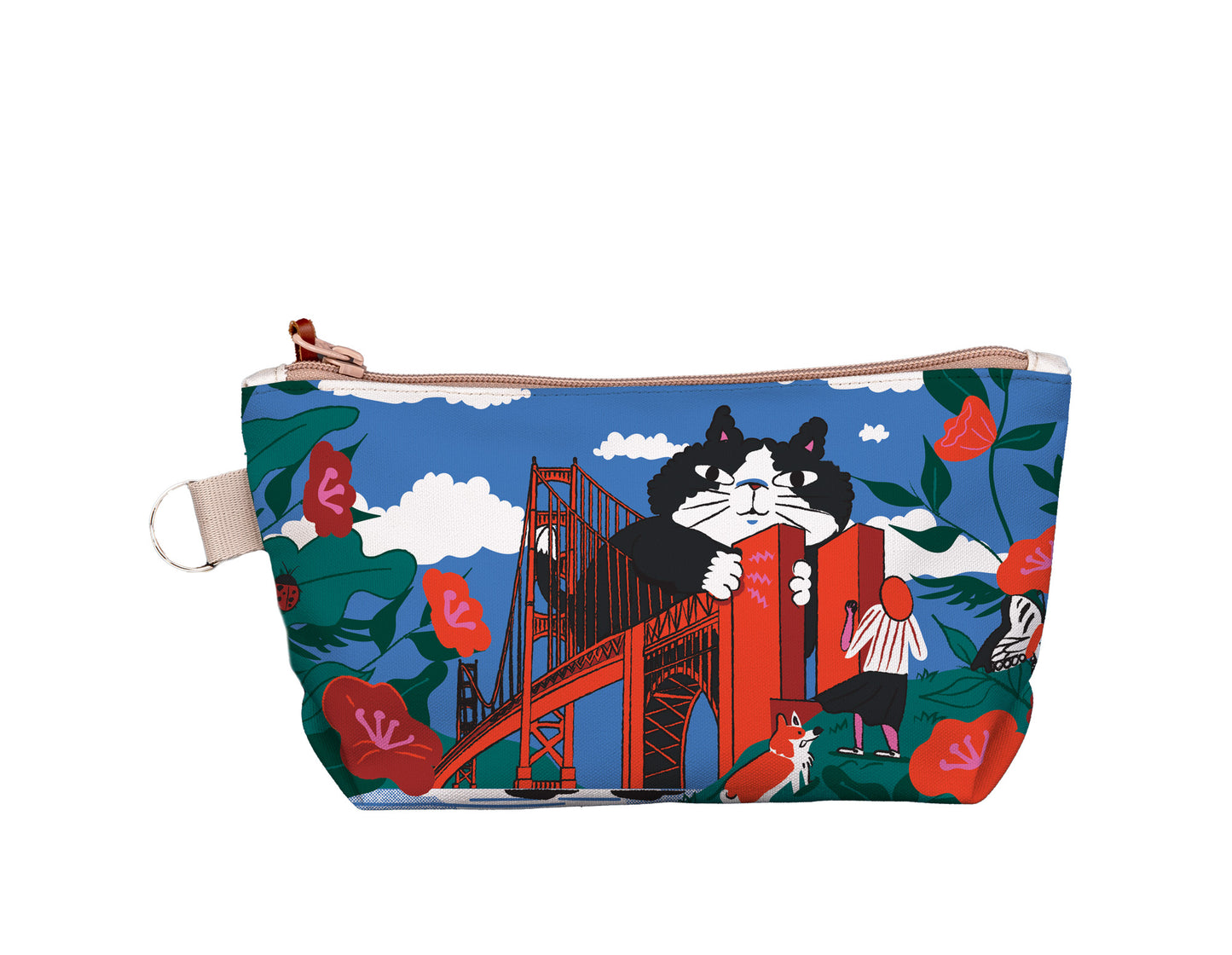 SF Golden Gate Bridge Cat Medium Pouch