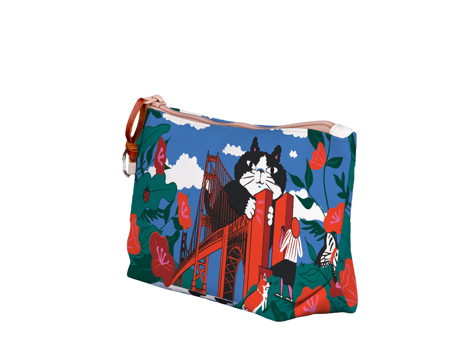 SF Golden Gate Bridge Cat Medium Pouch