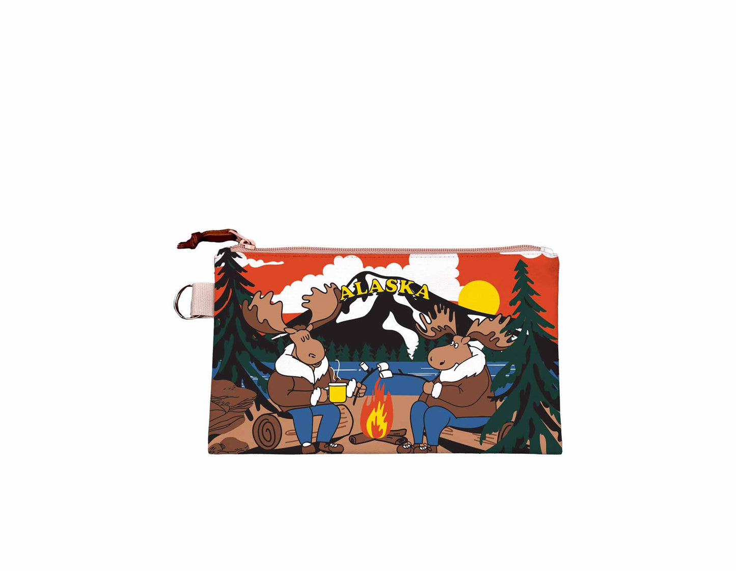 Alaska Moose Campfire Small Pouch