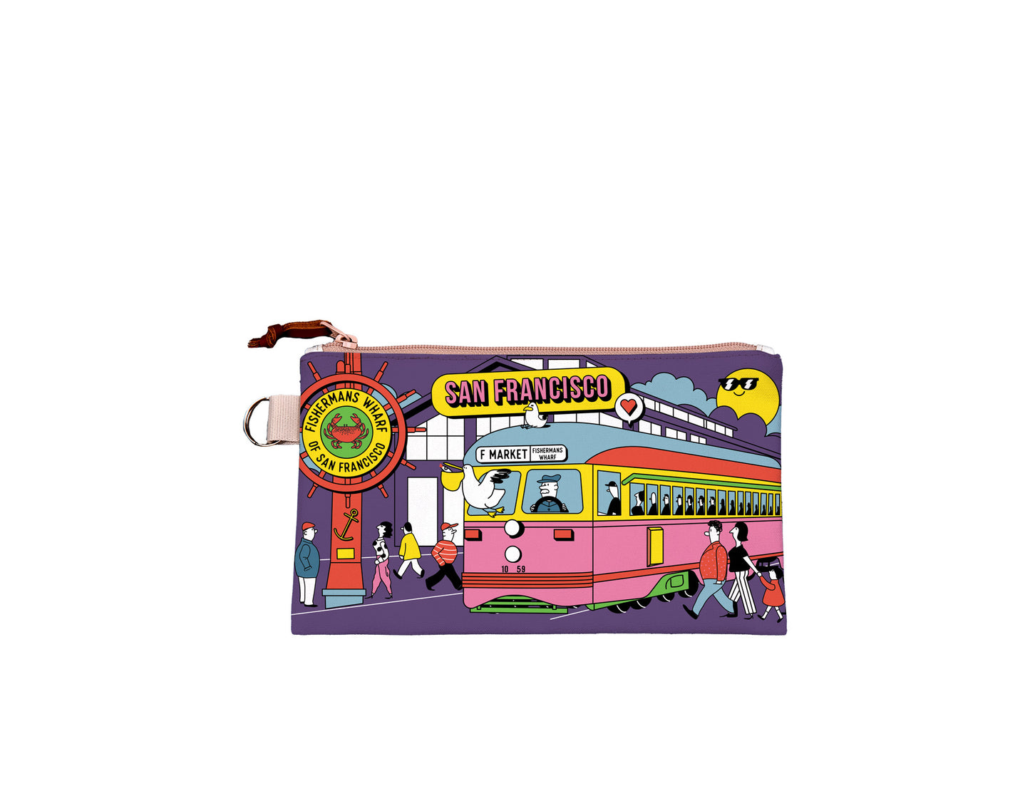 SF Pier 39 Vintage Tram Small Pouch