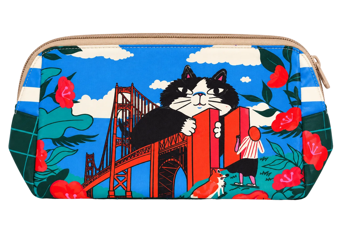 SF Cat Golden Gate Bridge Makeup Pouch